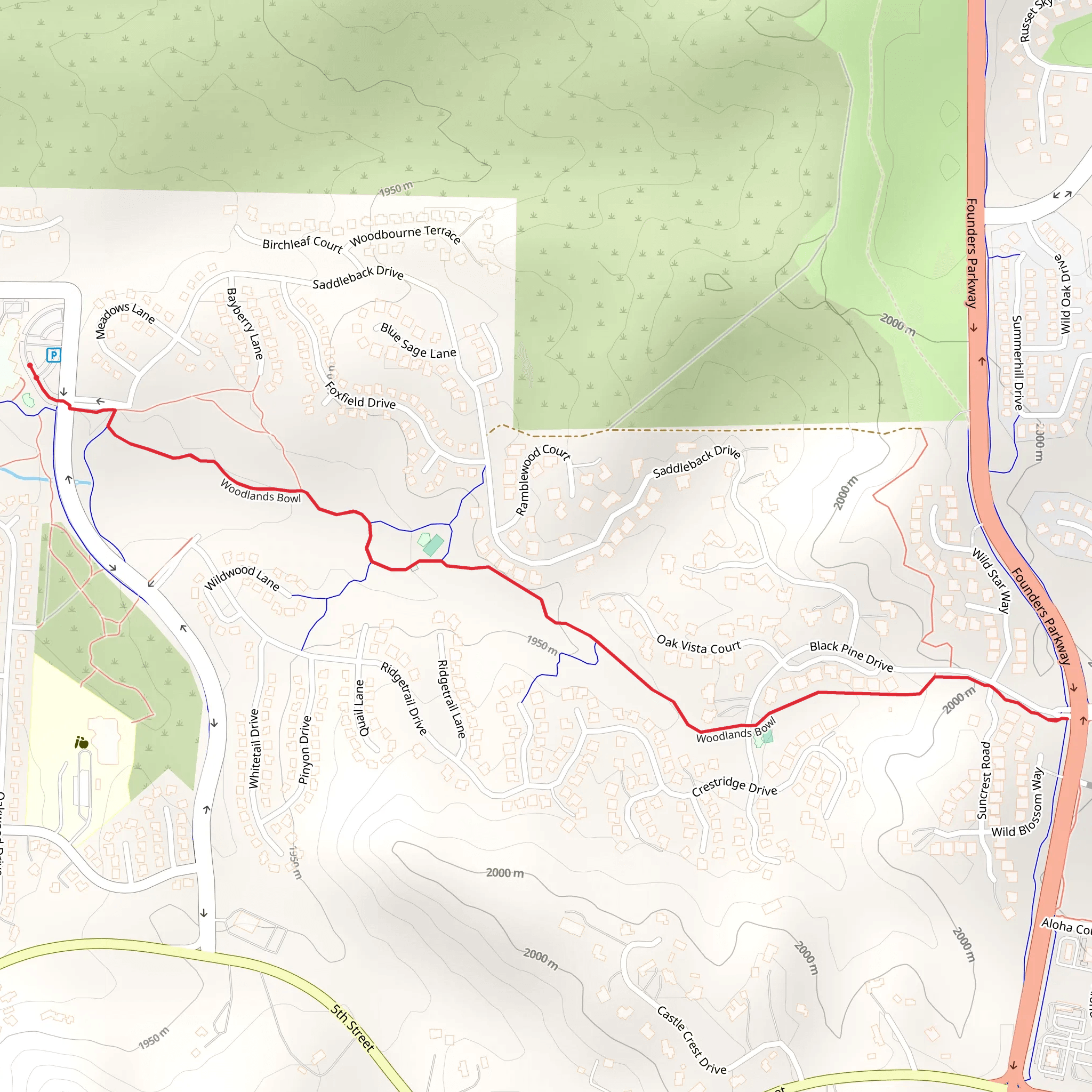 Woodlands Bowl mobile static map