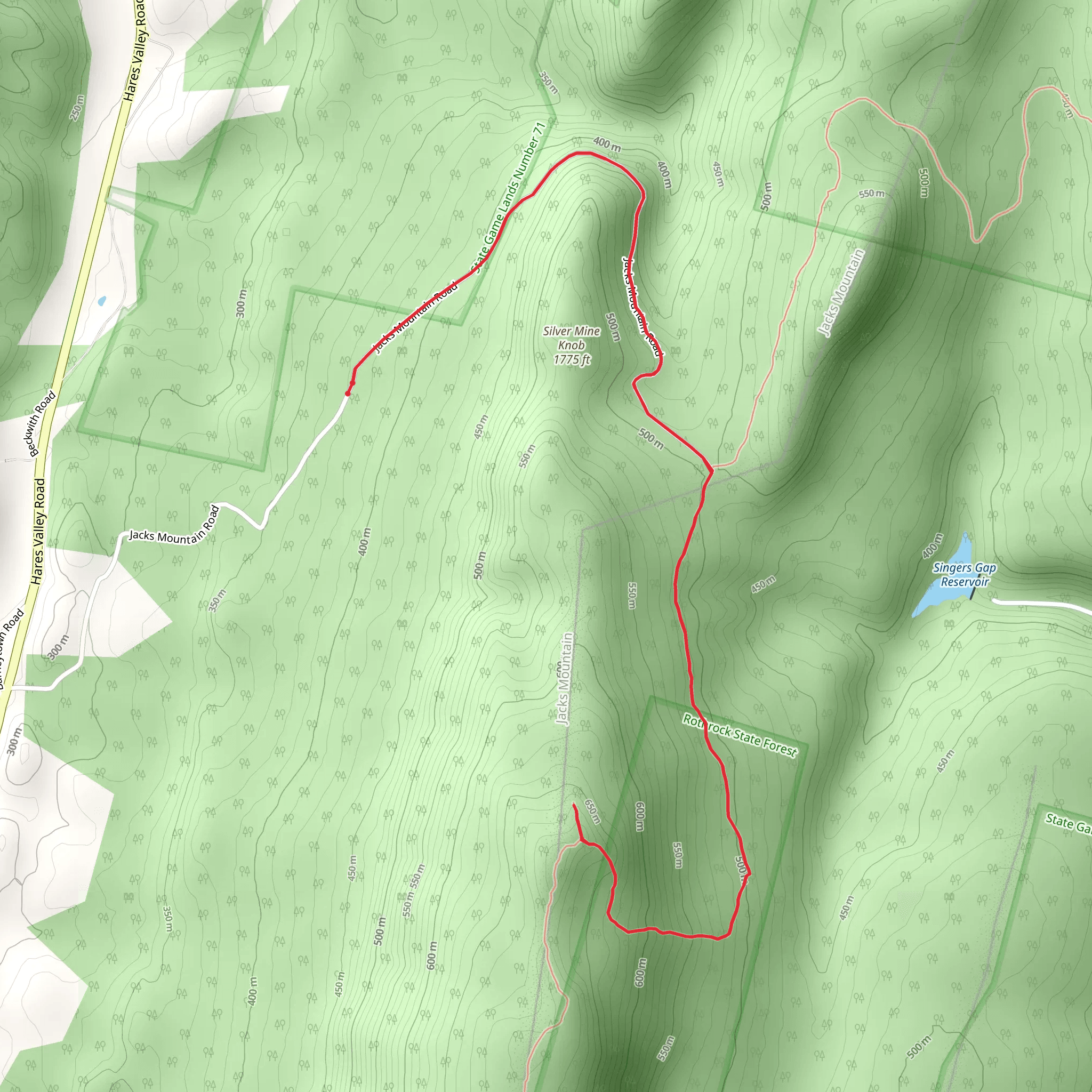 Silver Mine Knob mobile static map