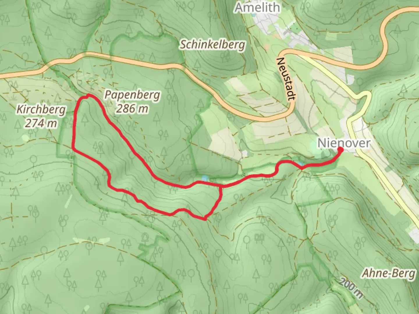 An image depicting the trail Waelder im Suedlichen Solling Loop and its surrounding area.
