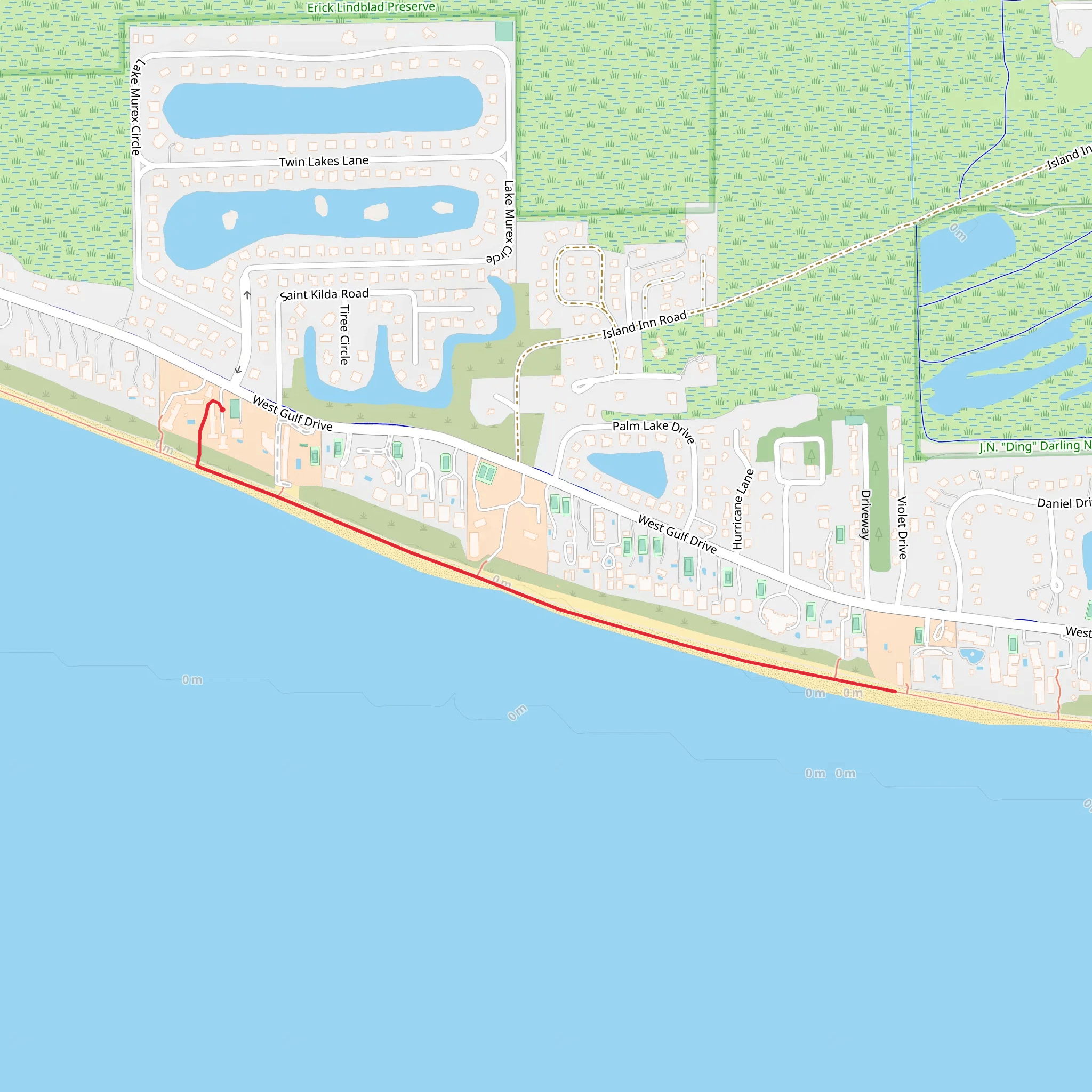 West Gulf Road walk along the beach mobile static map