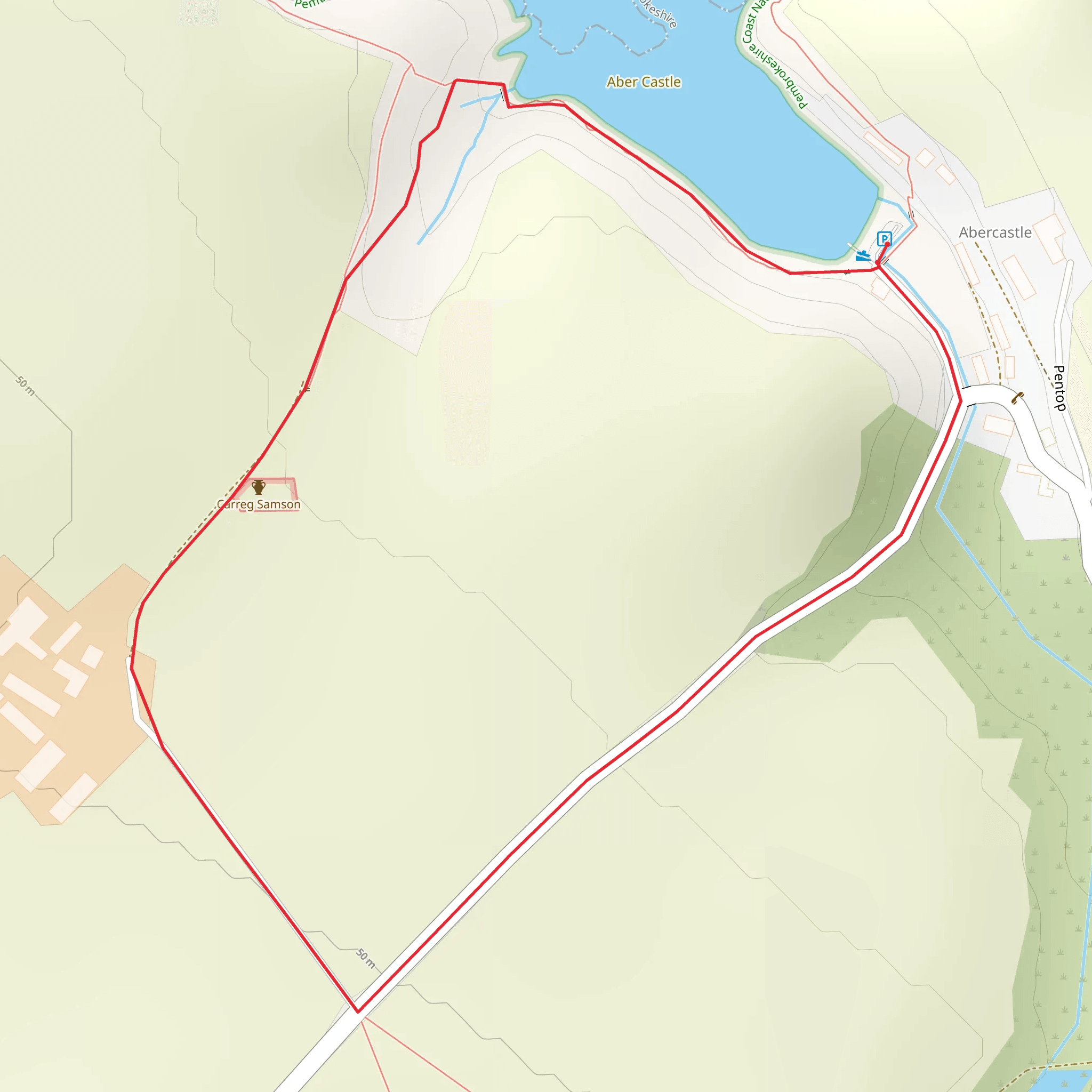 Carreg Sampson - Abercastle mobile static map