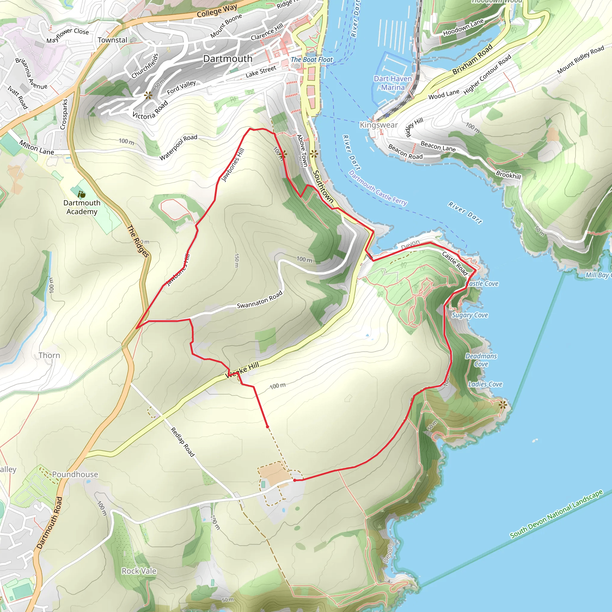 Diamond Jubilee Way - Dartmouth Walk mobile static map