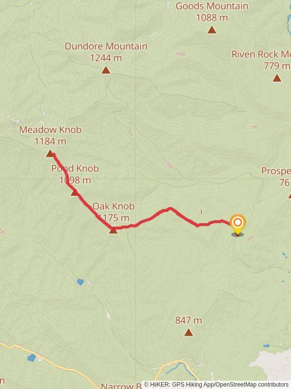 Meadow Knob via Mud Pond Gap Trail mobile static map