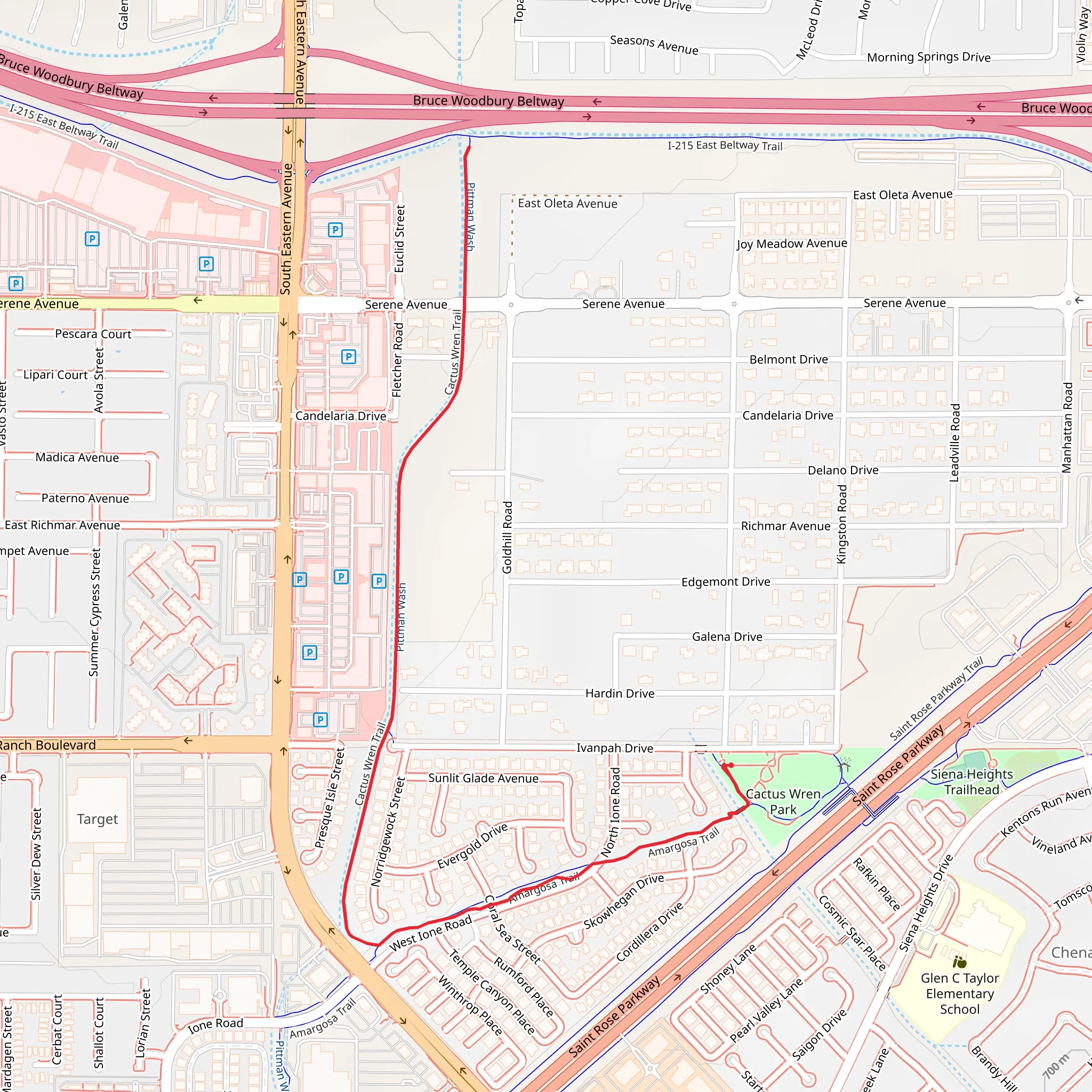 Cactus Wren Trail mobile static map