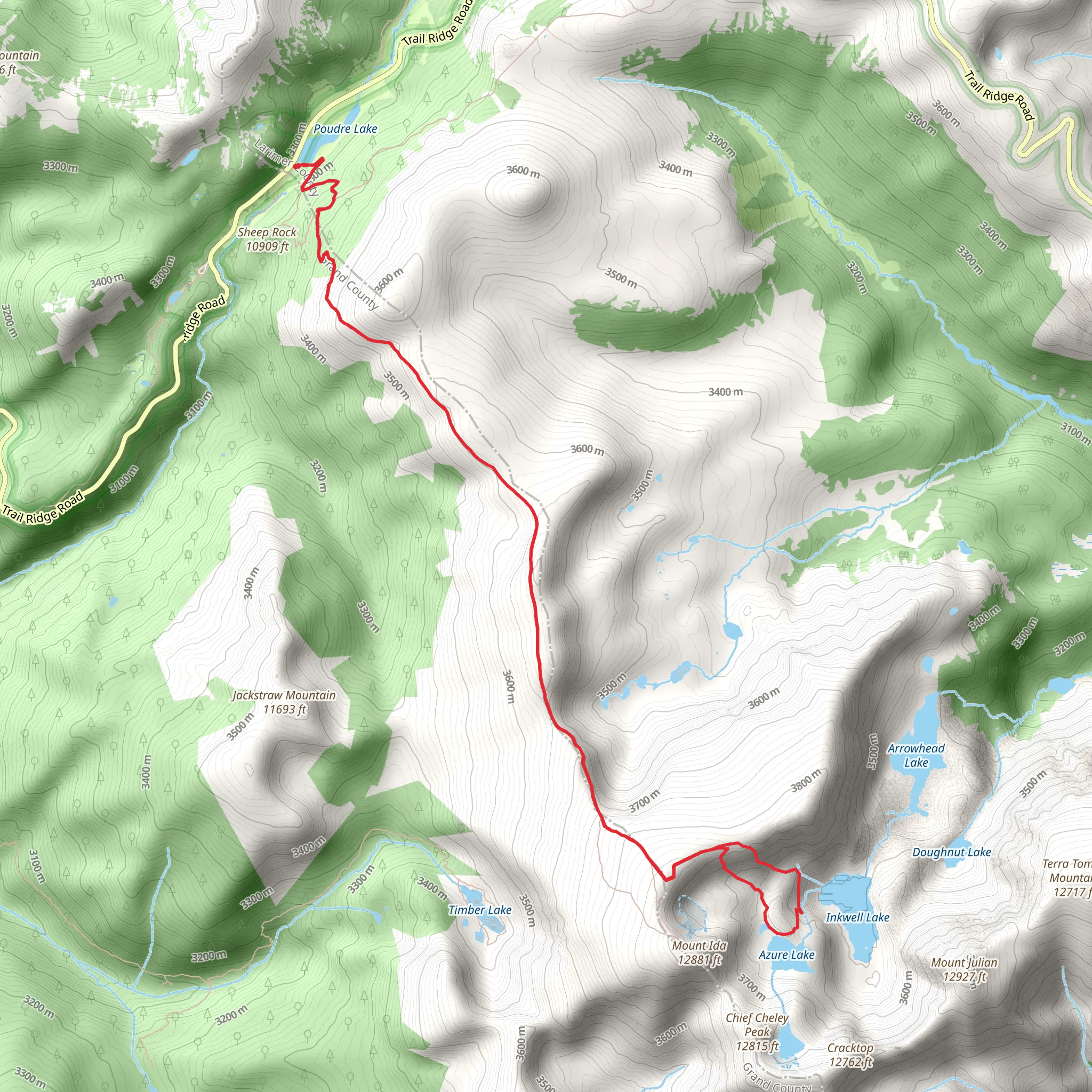 Sheep Rock Trail to Azure Lake mobile static map