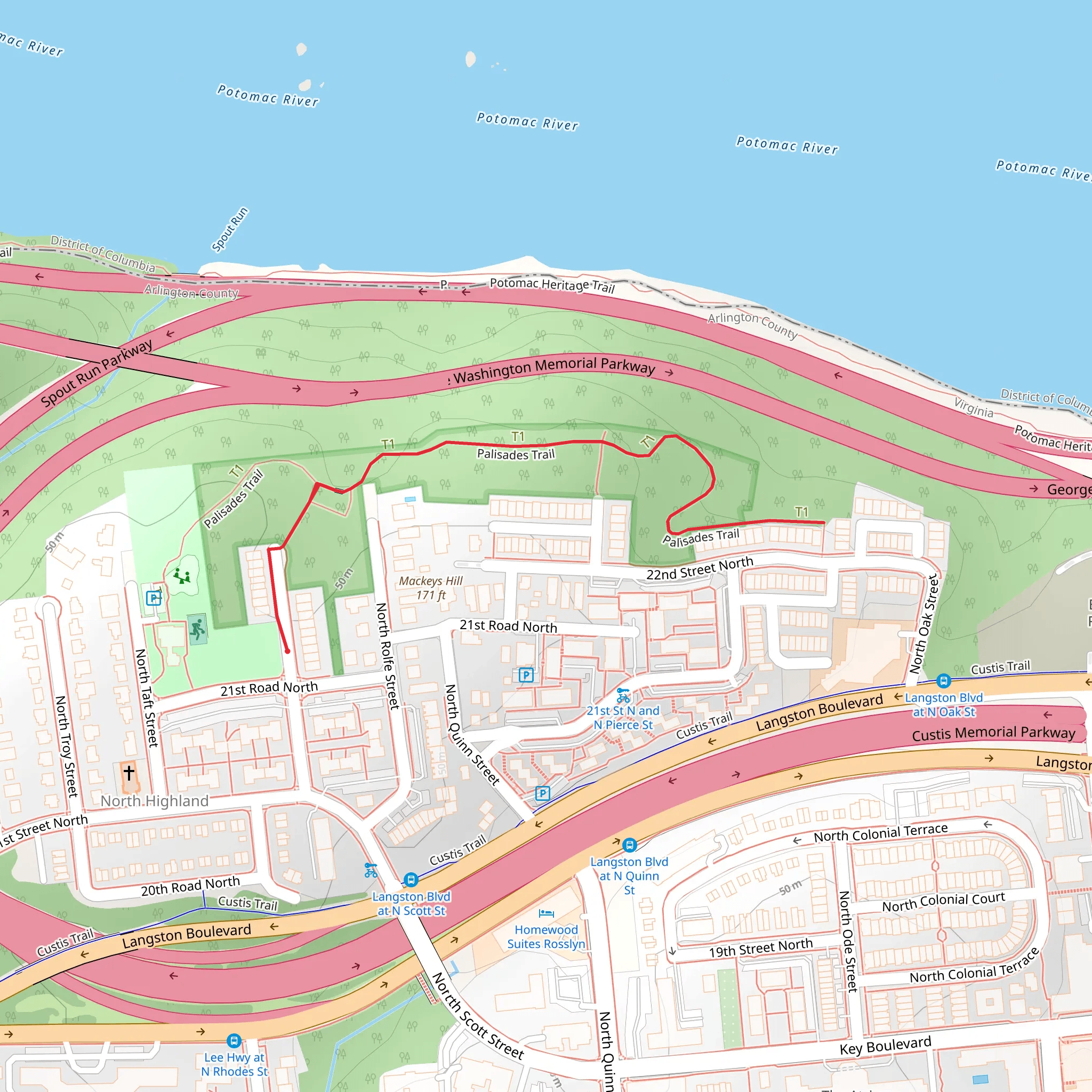Palisades Trail mobile static map