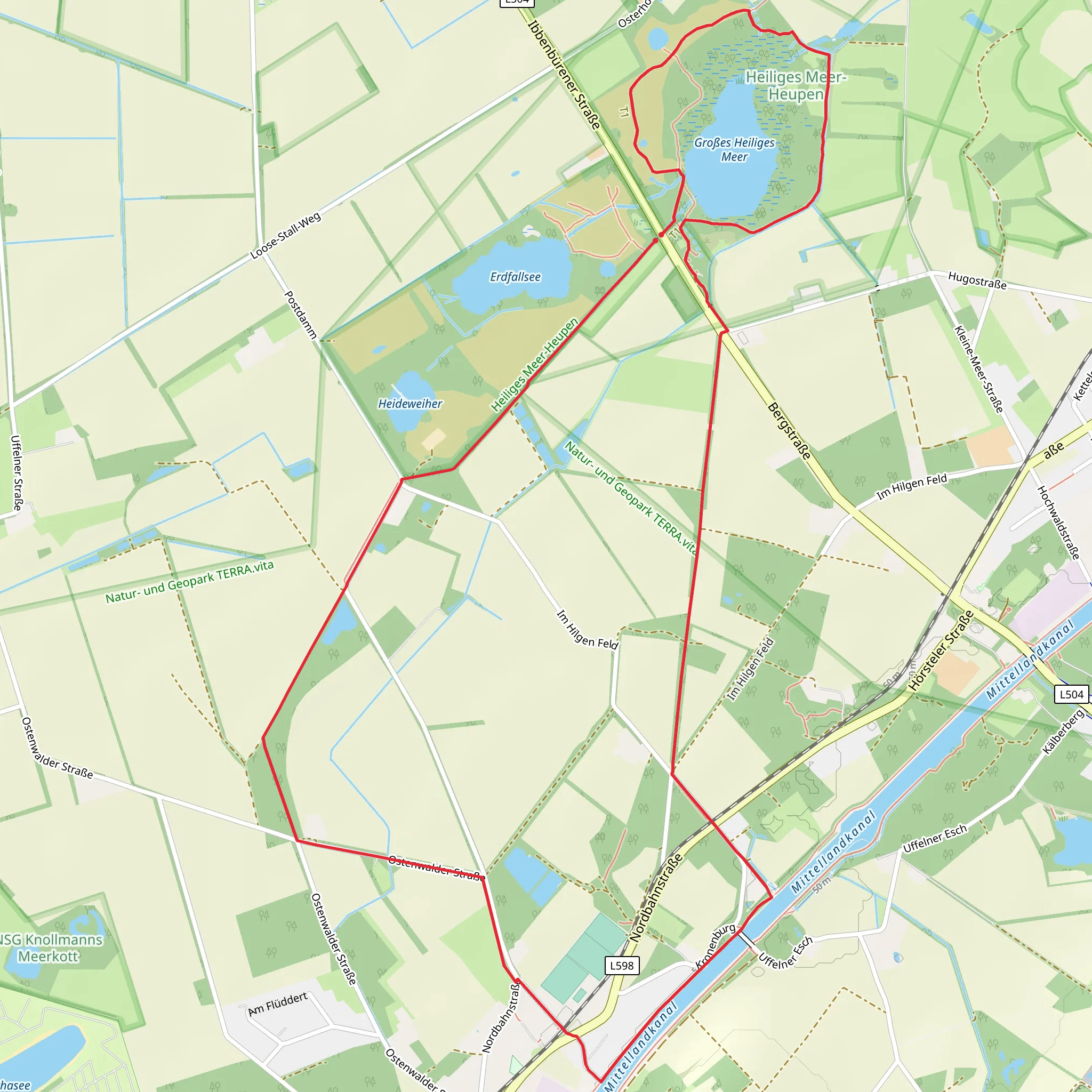 Großes Heiliges Meer and Heiliges Meer Loop via Tecklenburger Land Rundweg mobile static map