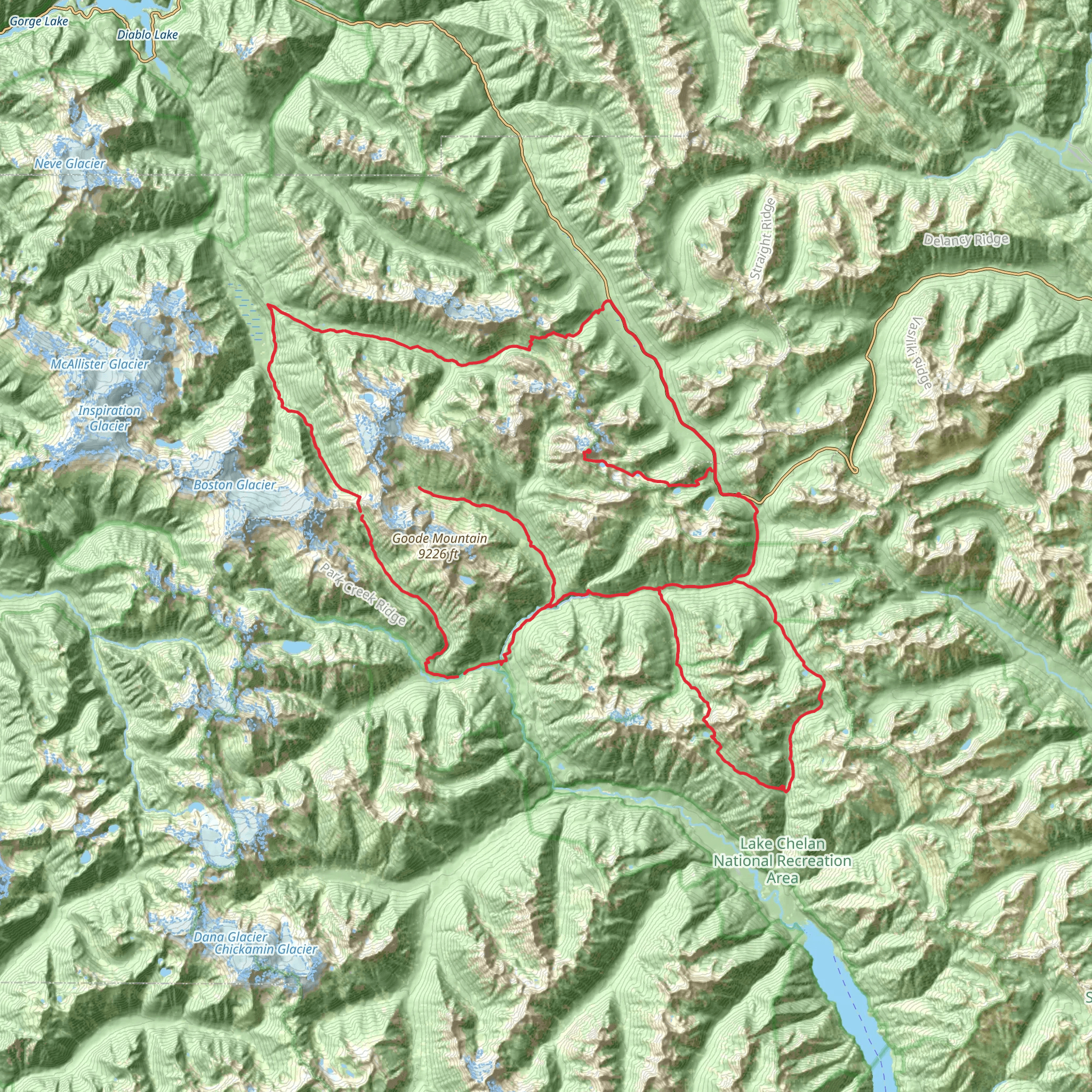 Southern North Cascades Loop mobile static map