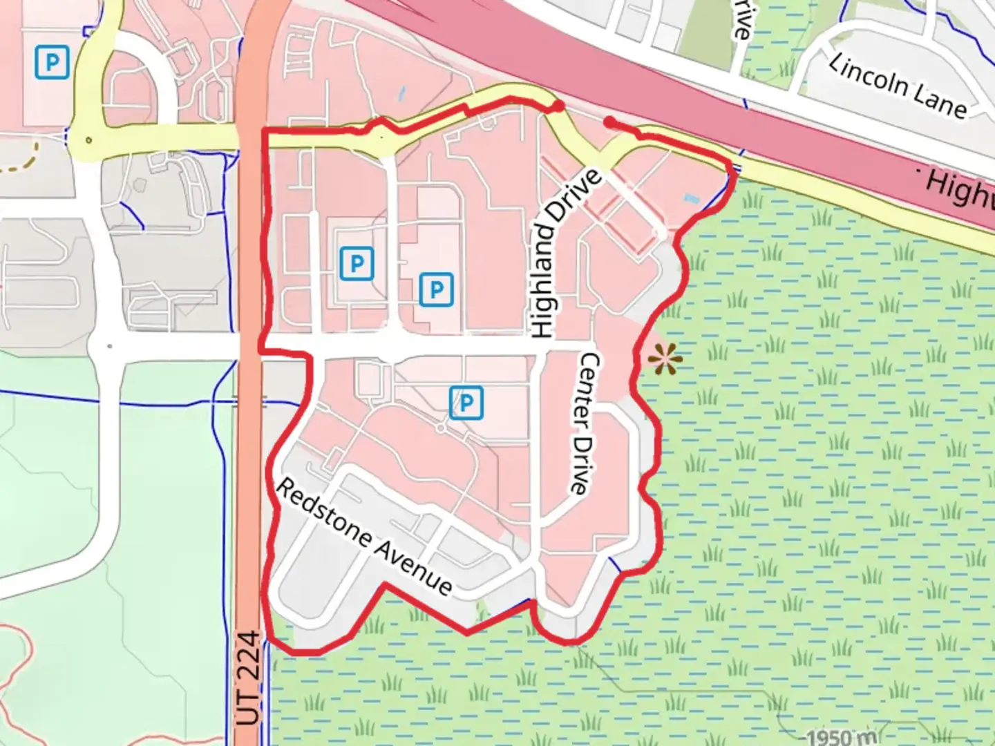 An image depicting the trail Basin Express and 224 Connector Loop Trail and its surrounding area.