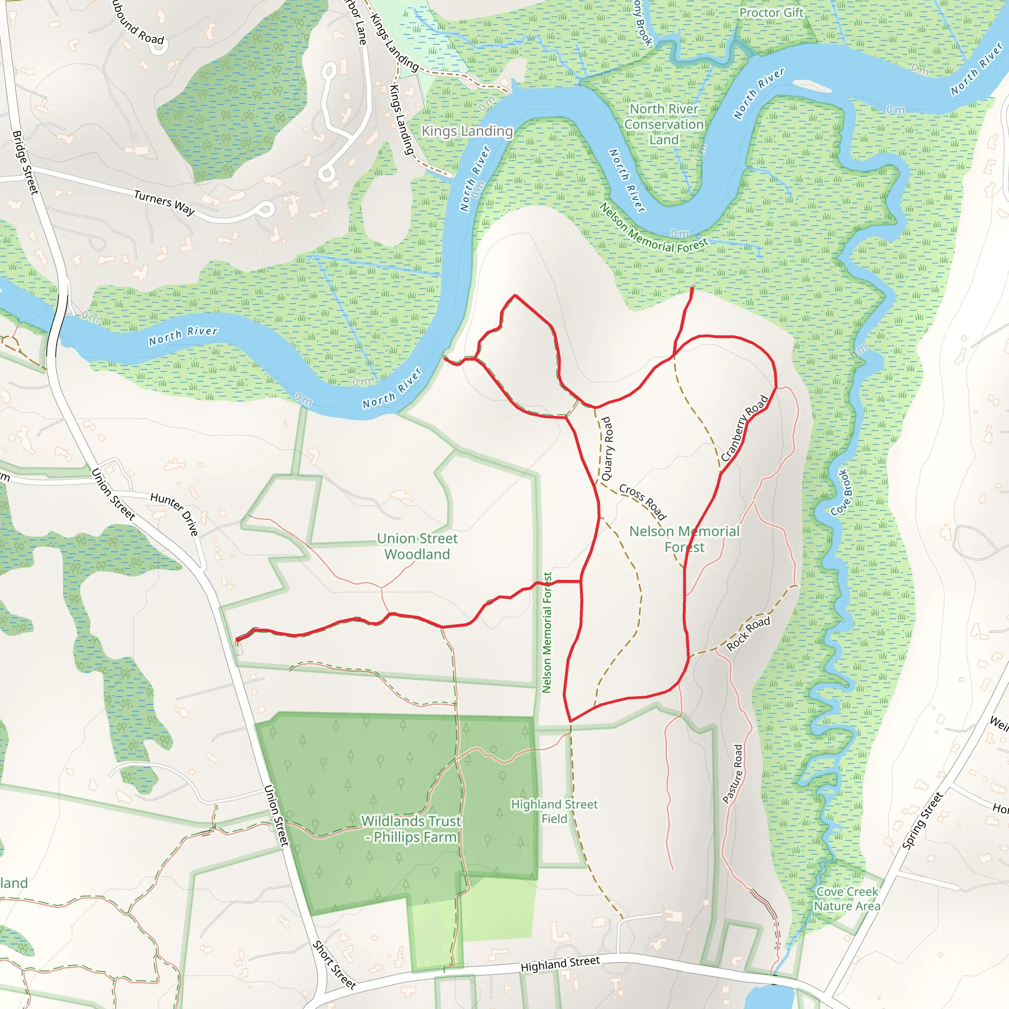 North River and Cove Brook Loop mobile static map