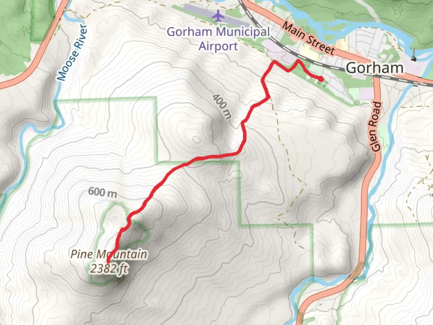 An image depicting the trail Gorham - Pine Mountain Trail and its surrounding area.