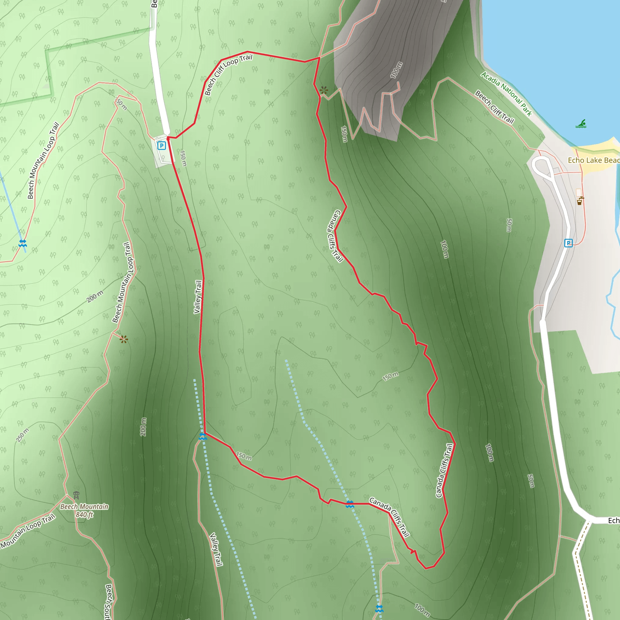 Canada Cliffs via Valley Trail Loop mobile static map