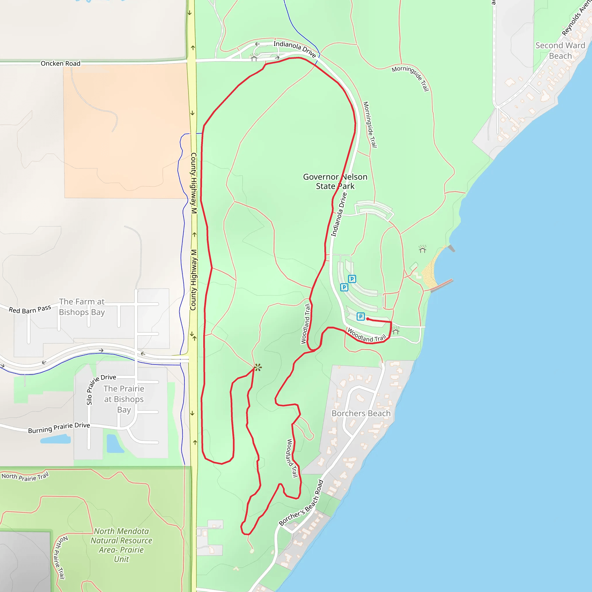 Governor Nelson State Park - Woodland Loop Trail mobile static map