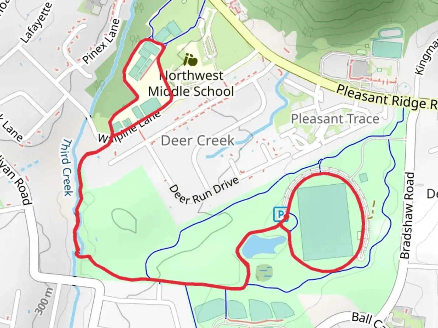An image depicting the trail Third Creek - Victor Ashe Park Loop and its surrounding area.
