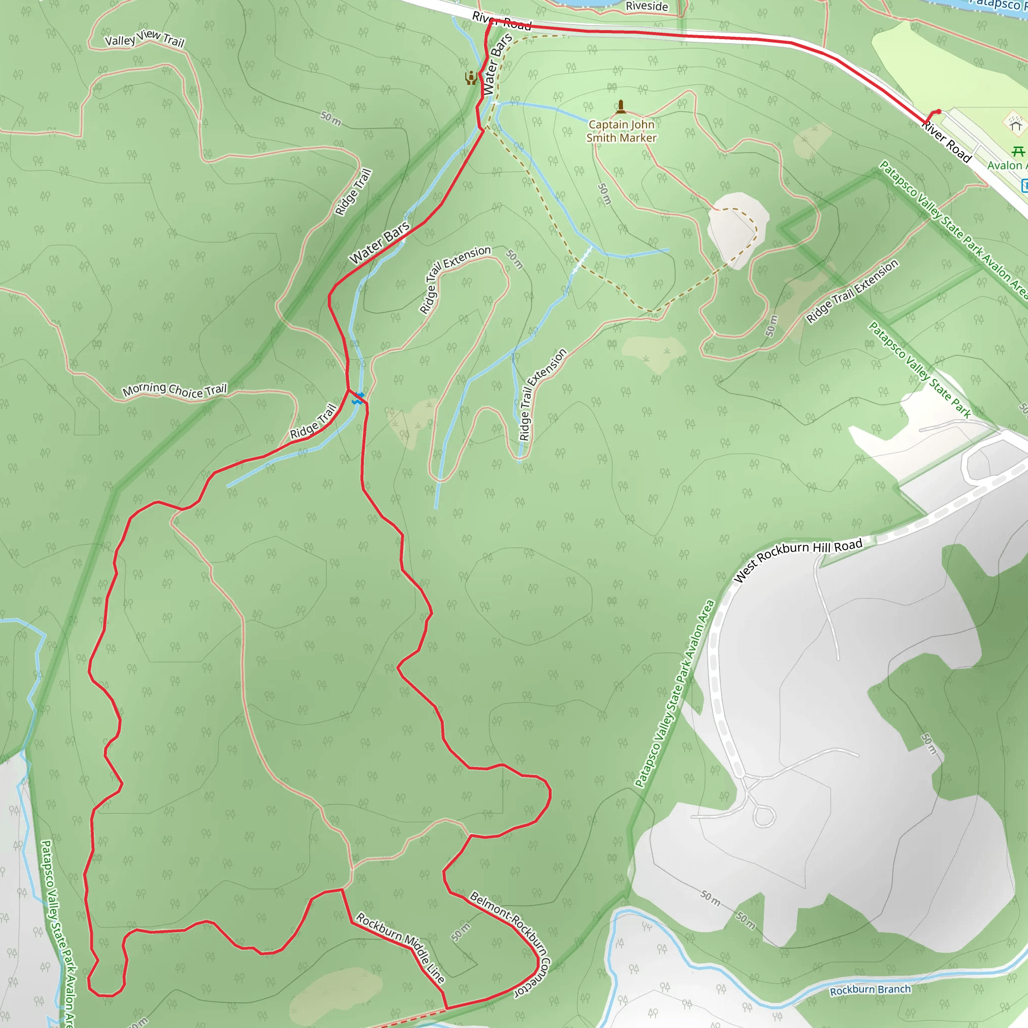 Rockburn Branch Loop Trail mobile static map