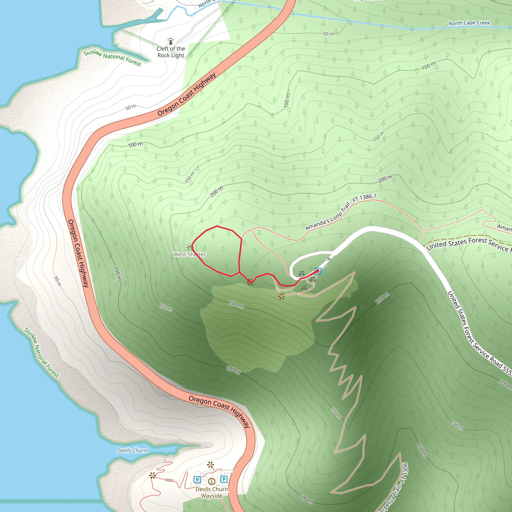 Whispering Spruce Trail mobile static map