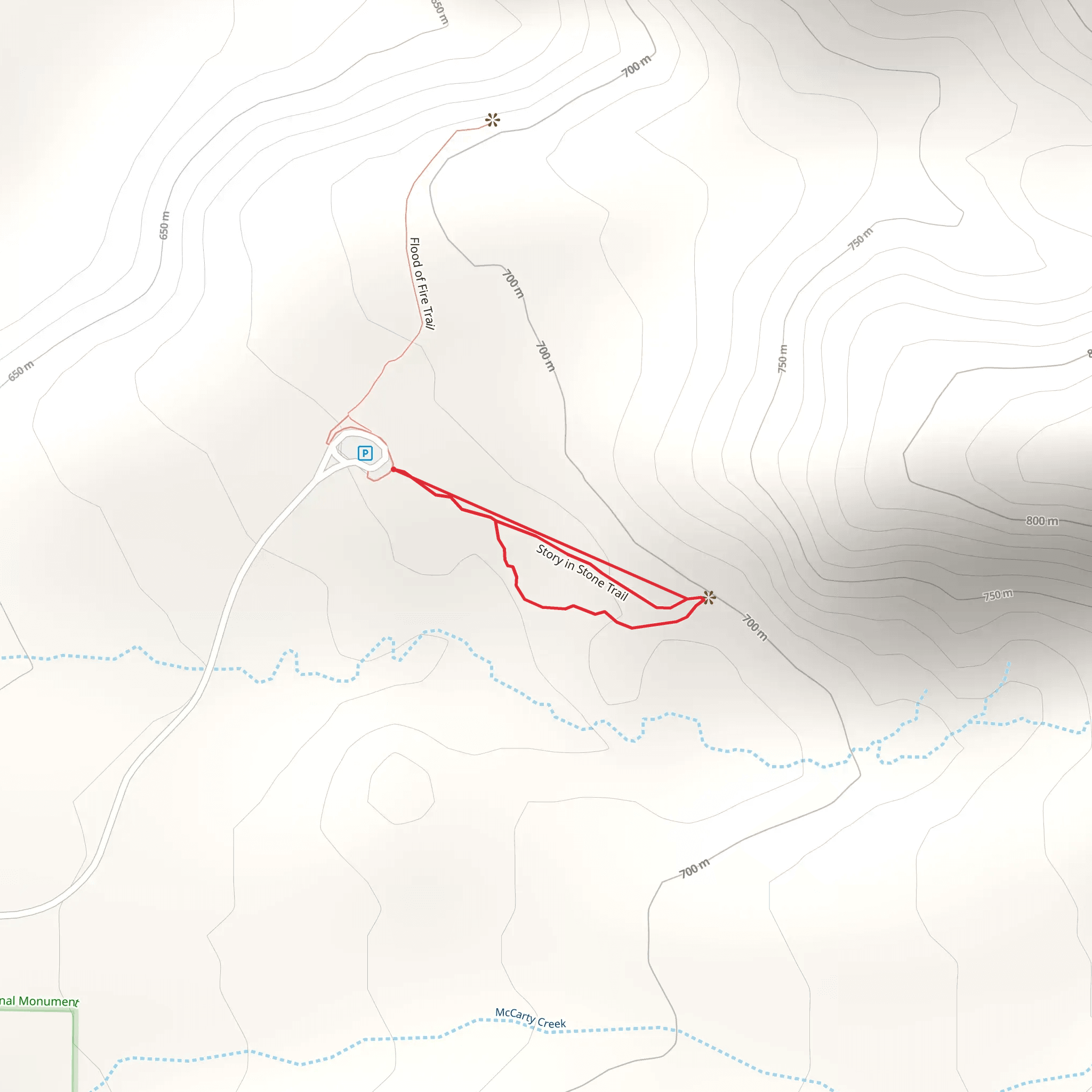 Story in Stone Loop Trail mobile static map