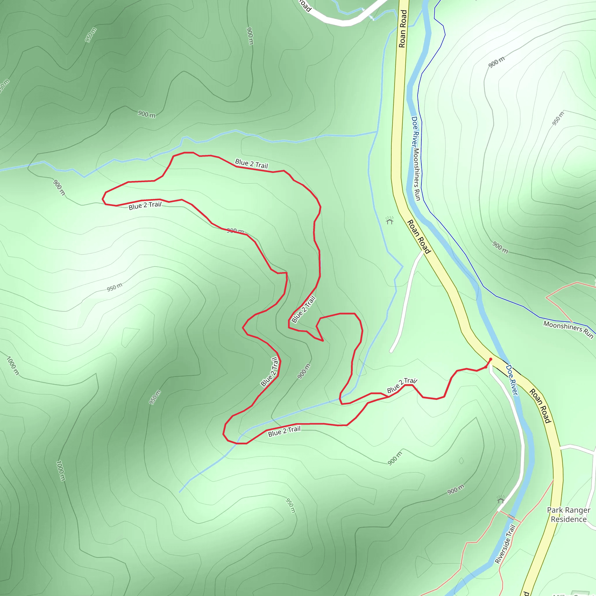 Blue 2 Loop Trail mobile static map