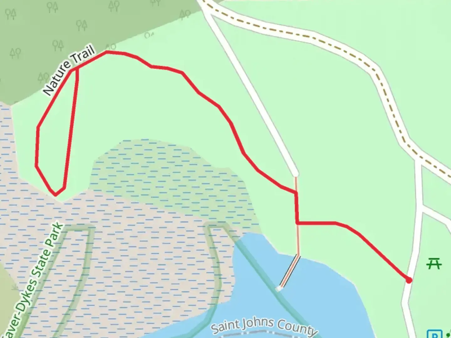 An image depicting the trail Pellicer Creek - Nature Trail and its surrounding area.