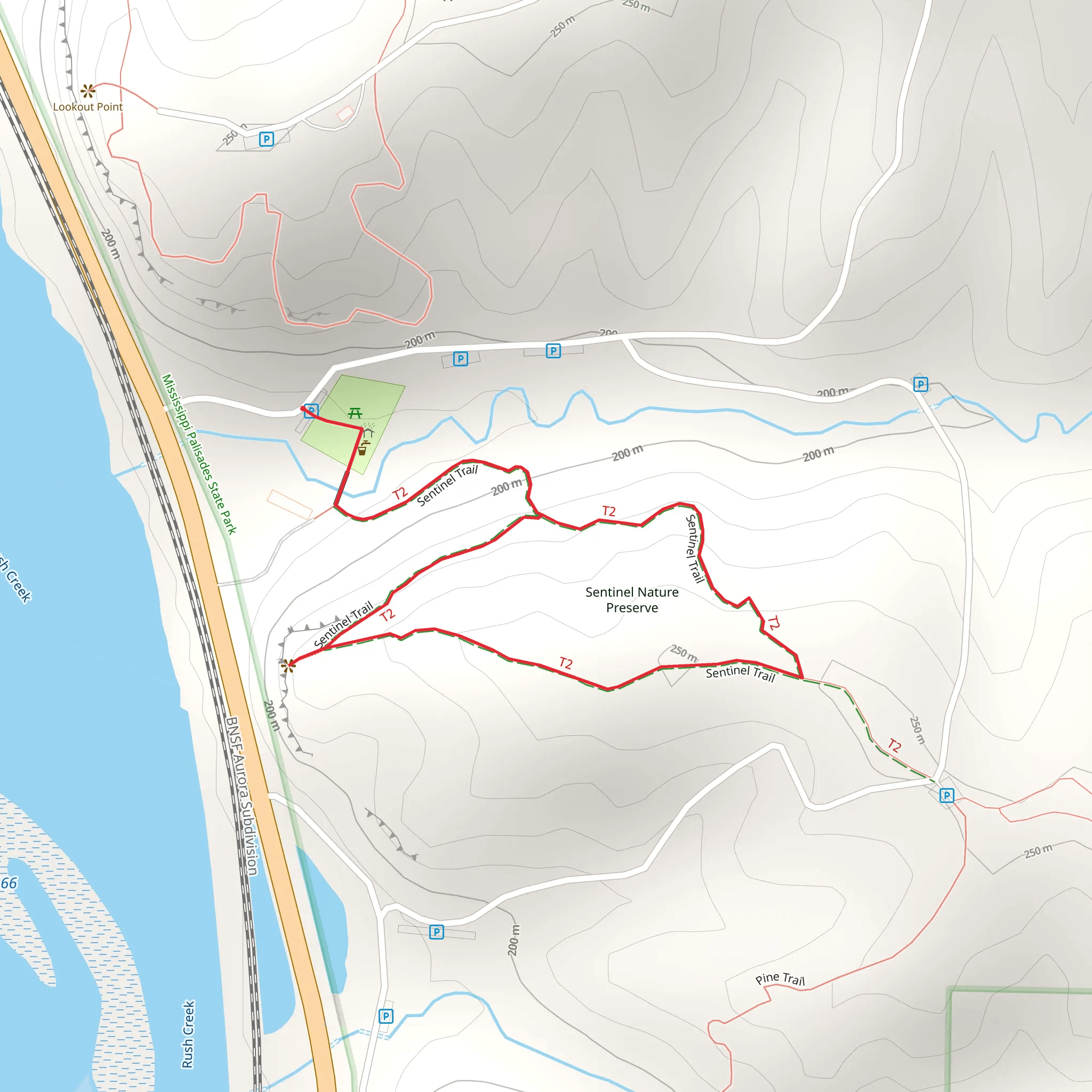 Sentinel Loop Trail mobile static map