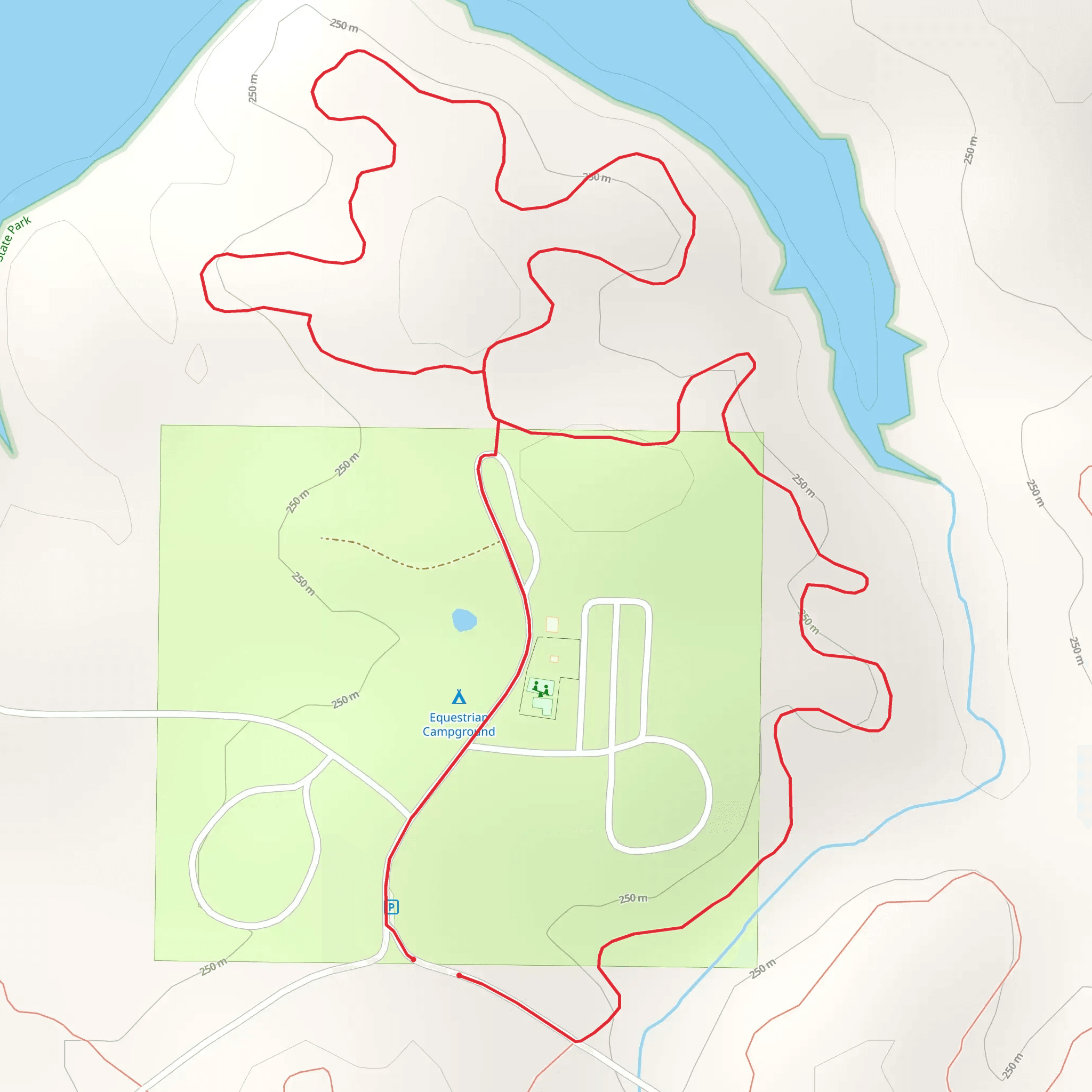 Equestrian Campground and North Loop Trail mobile static map