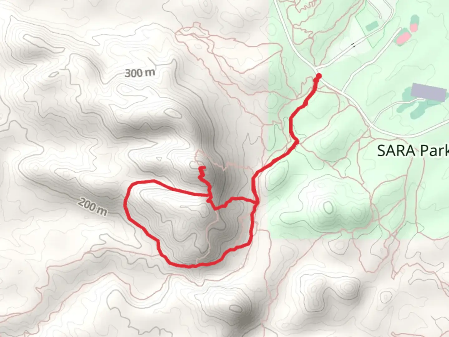 An image depicting the trail Trash Can and Watershed Loop and its surrounding area.
