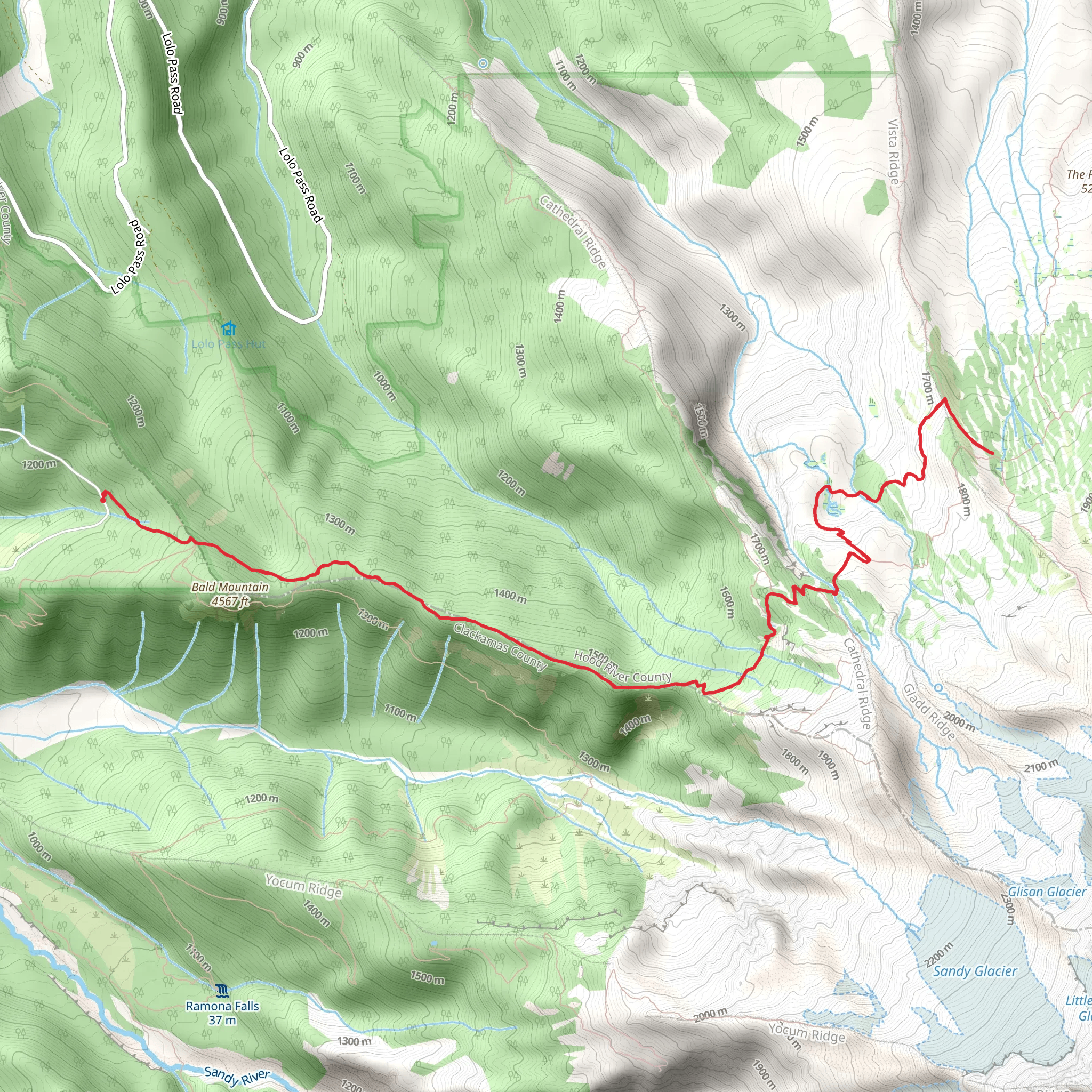 Eden Park Trail via Mount Hood Timberline Trail mobile static map