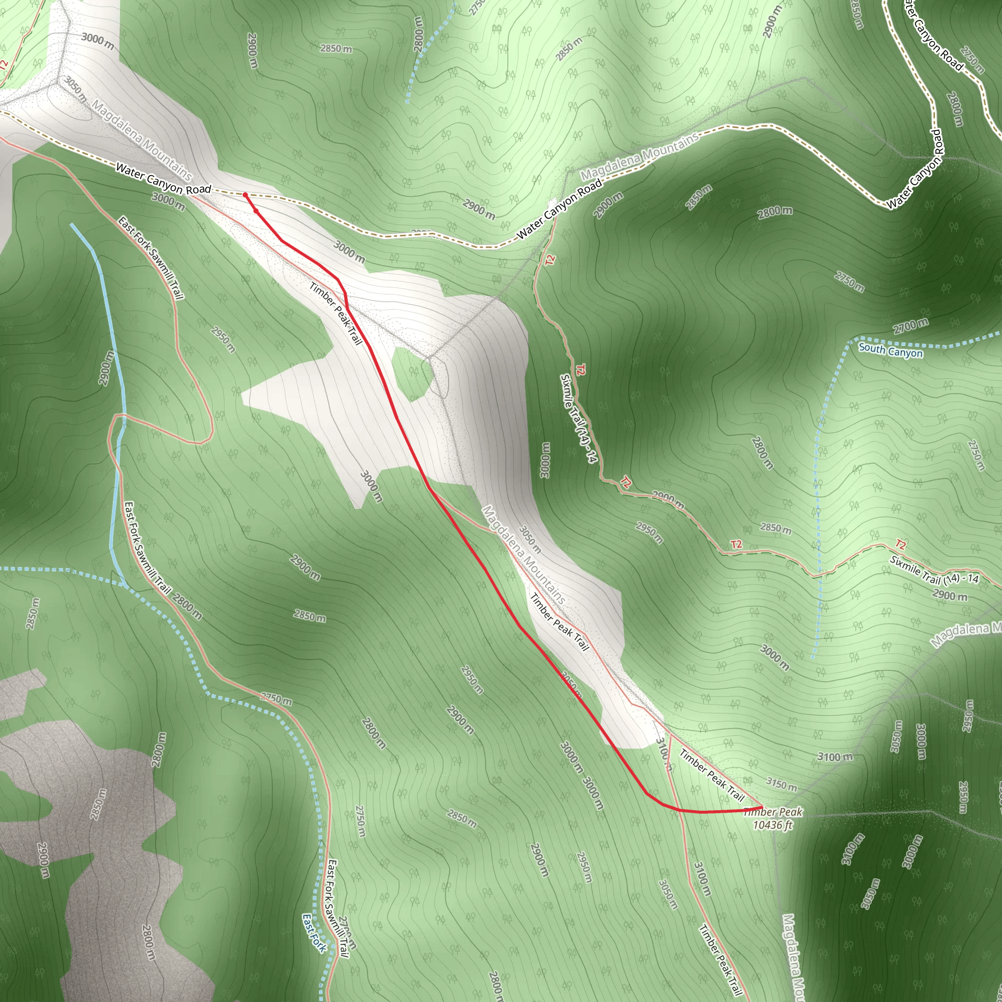 Timber Peak from Water Canyon Road mobile static map