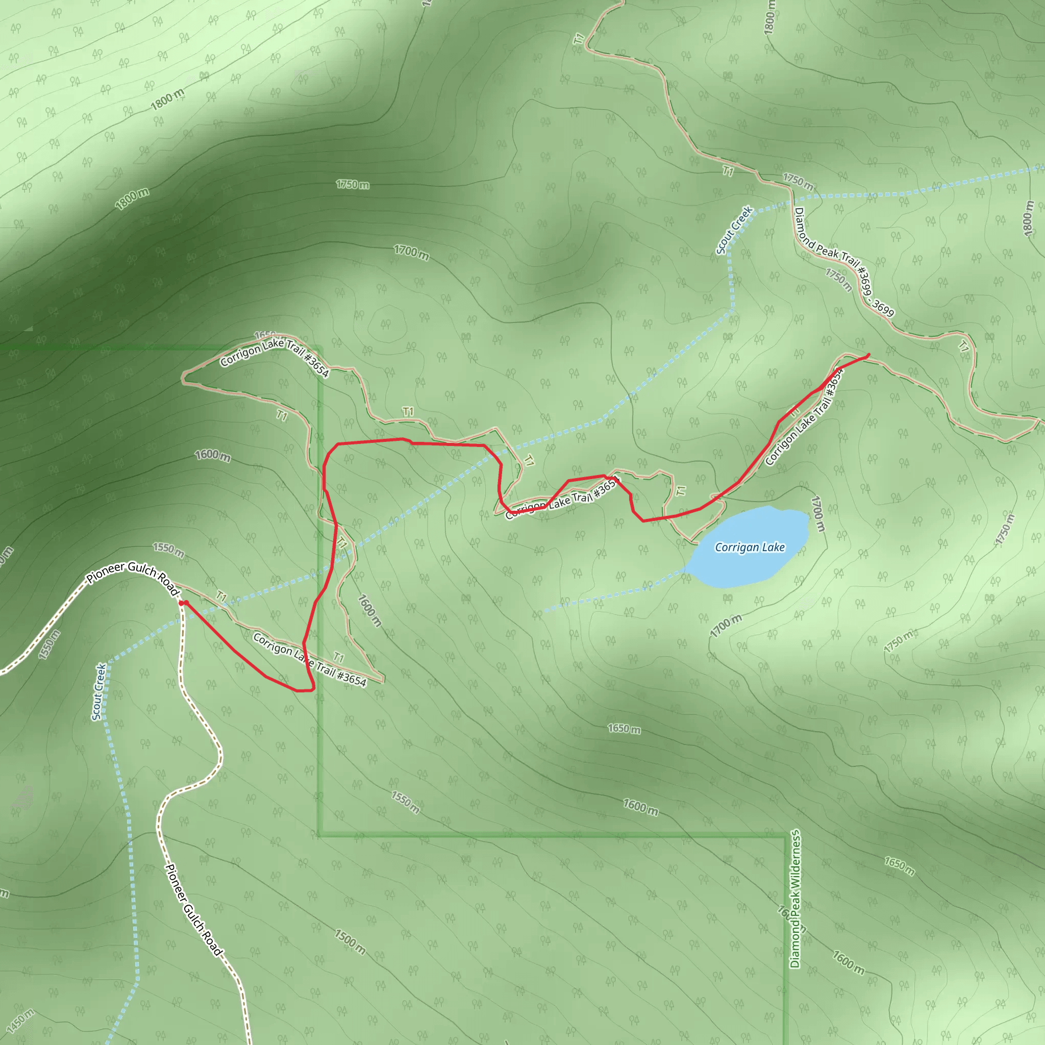 Corrigan Lake Trail mobile static map