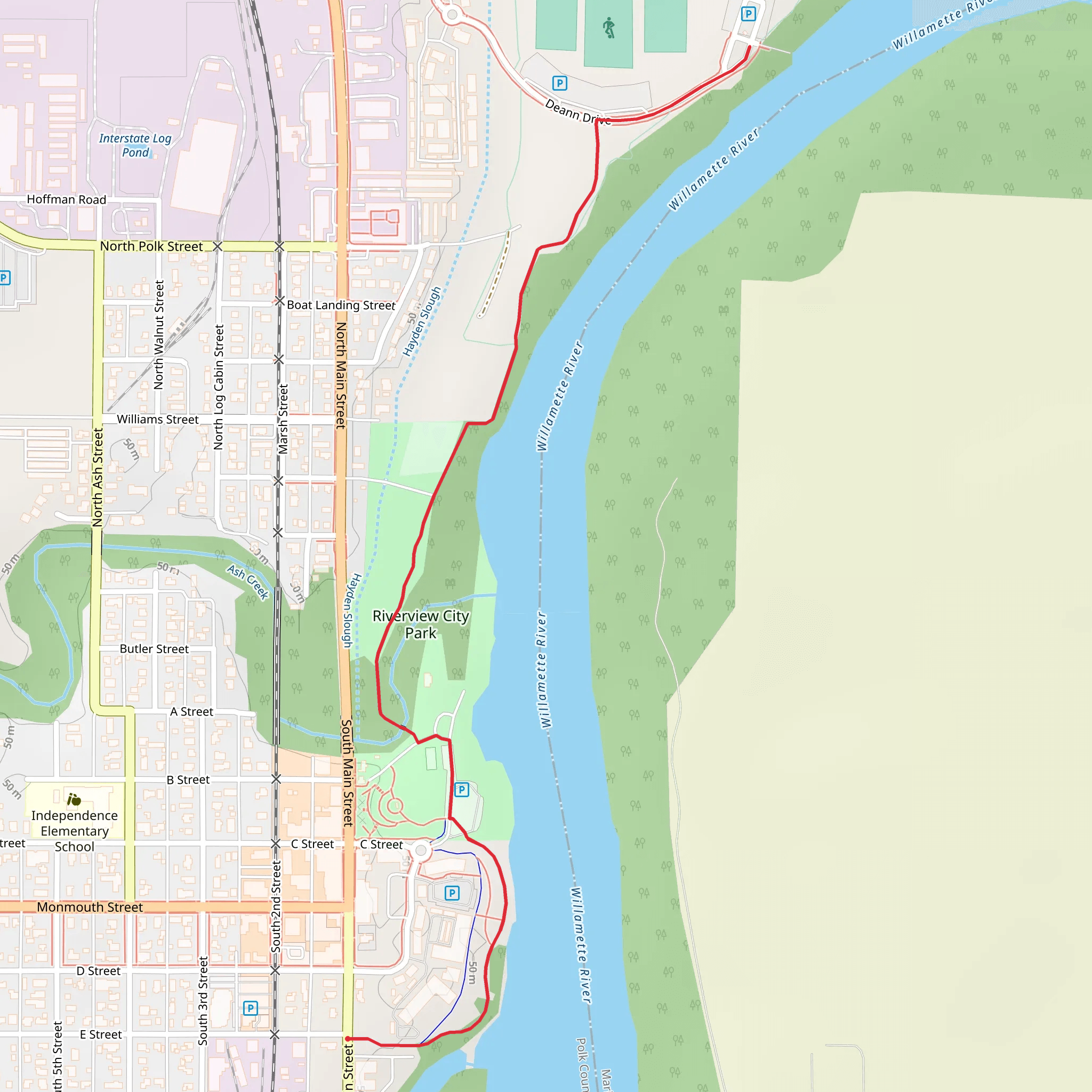 Riverview CIty Park Walk mobile static map