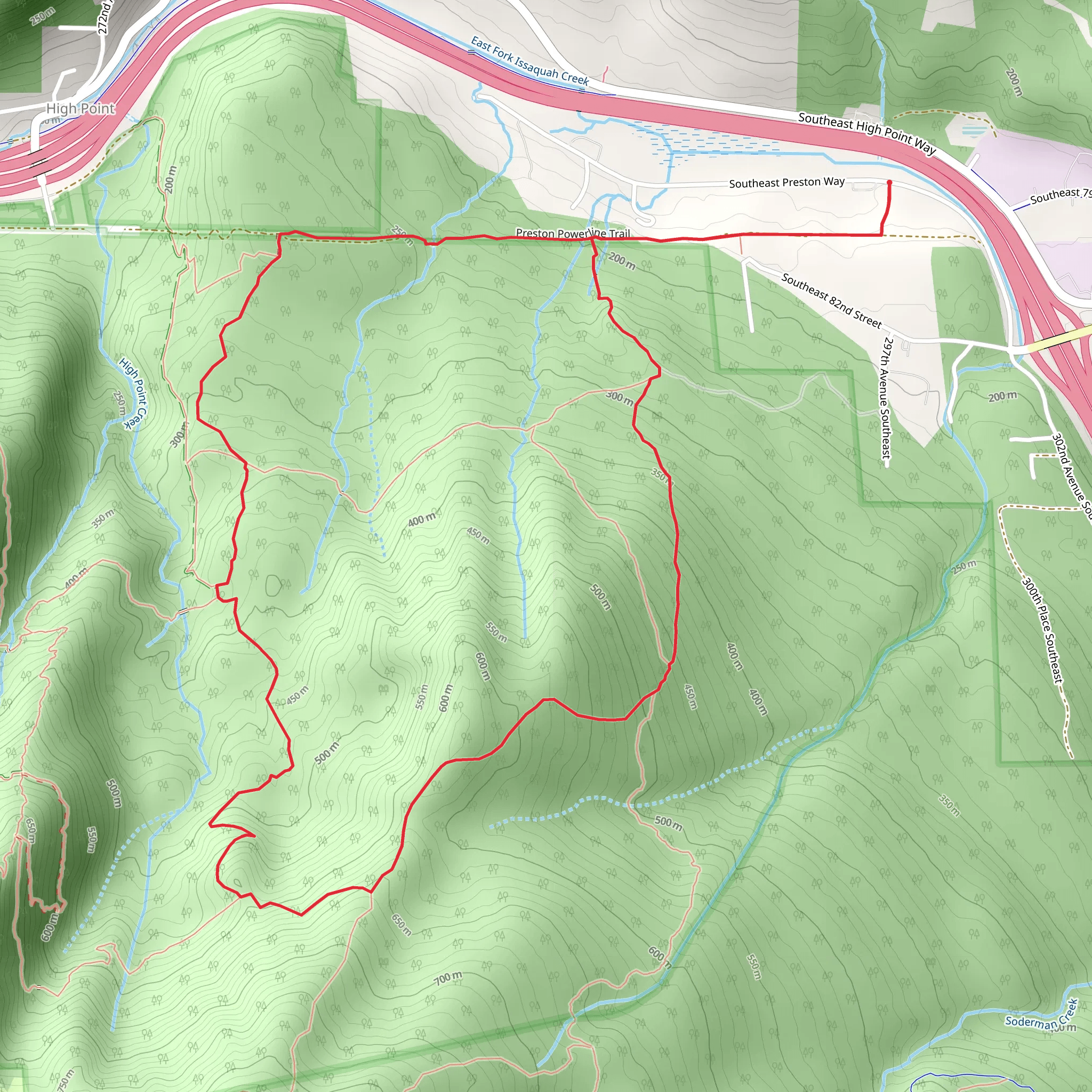 Preston Powerline, Tiger Mountain and West Tiger 1 Loop Trail mobile static map