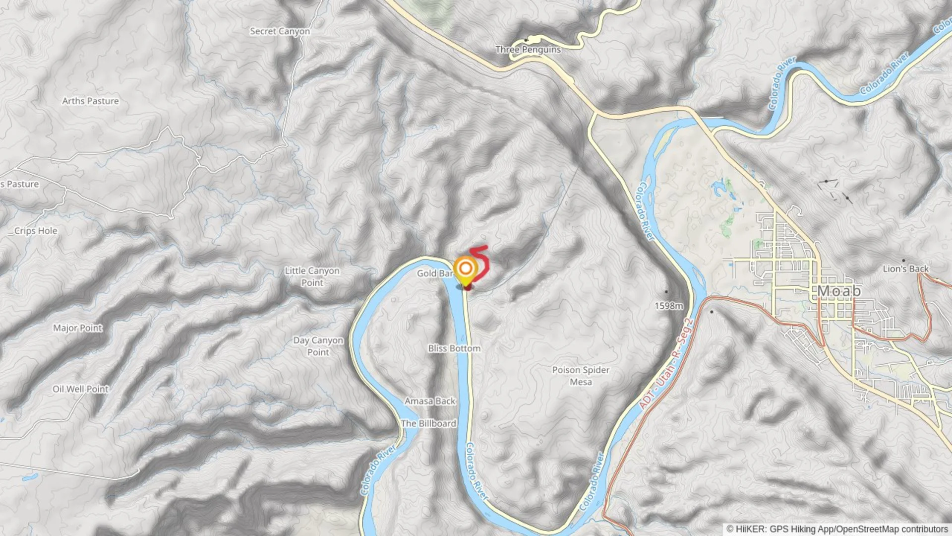 An image depicting the trail Corona Arch and Pinto Arch Trail and its surrounding area.