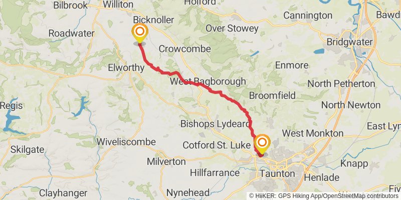 Seaton to Watchet via East Deane Way stage 4 Map
