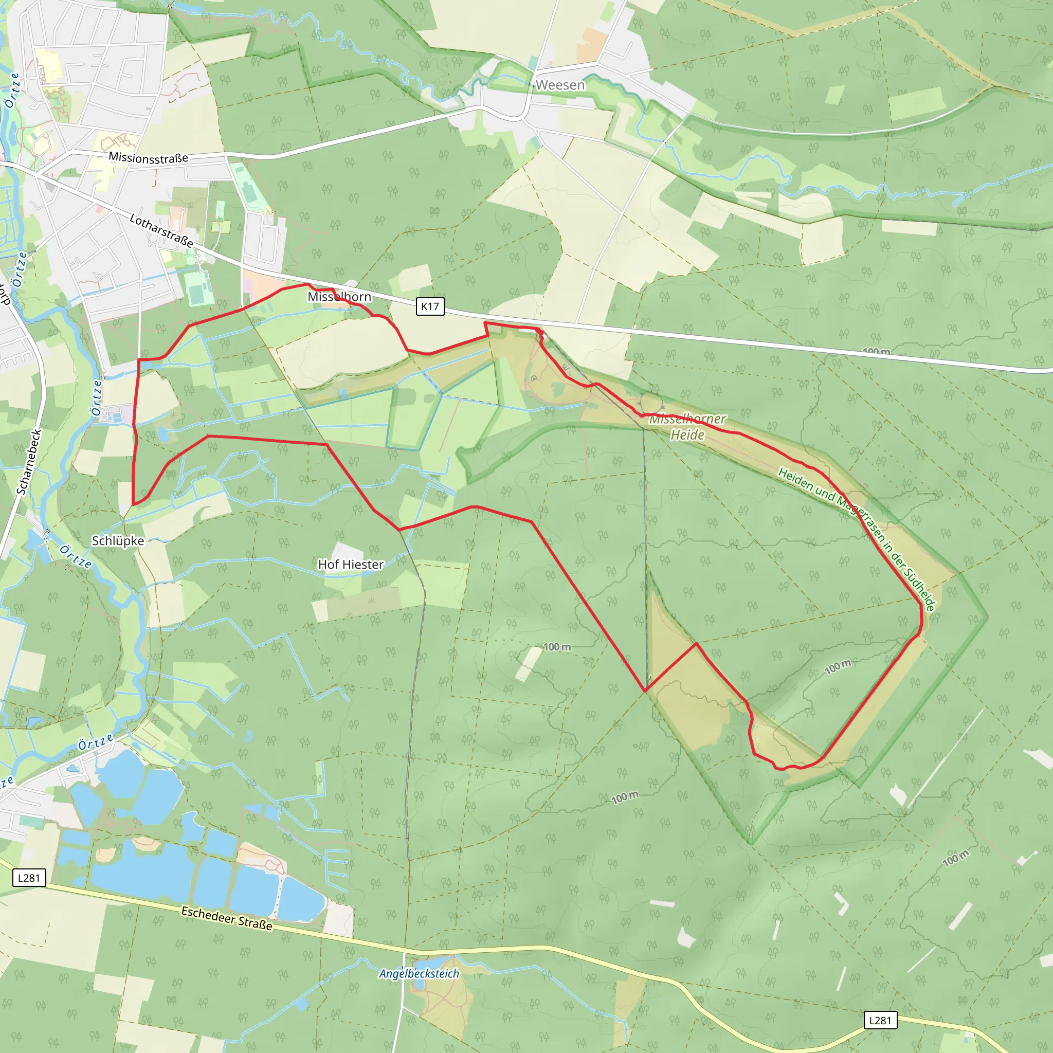 Heideschleife Misselhorner Heide mobile static map