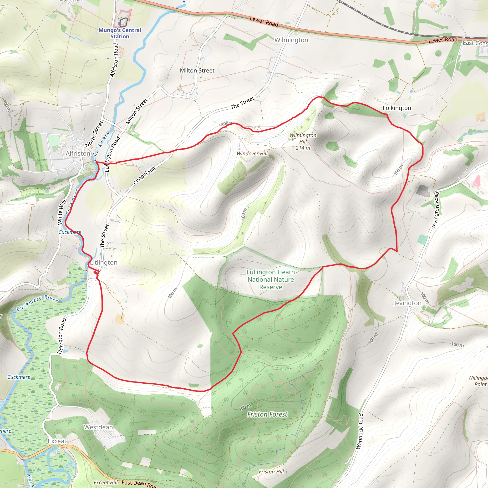 Lullington Heath NNR Loop mobile static map