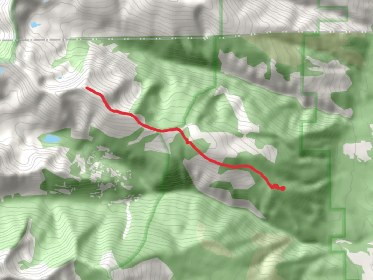 An image depicting the trail Sweeney Peak and its surrounding area.