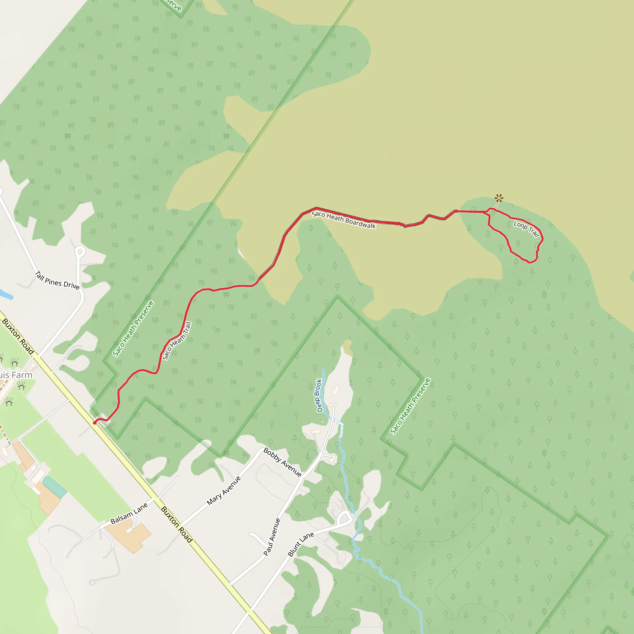Saco Heath Boardwalk Trail mobile static map