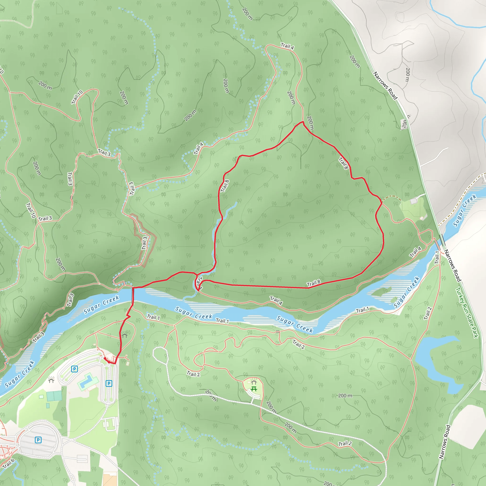 Sugar Creek mobile static map