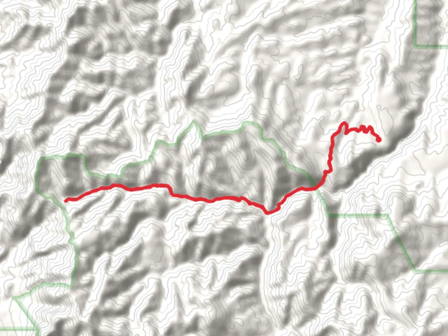 An image depicting the trail Pipestem Trail via Powers Garden Trail and its surrounding area.