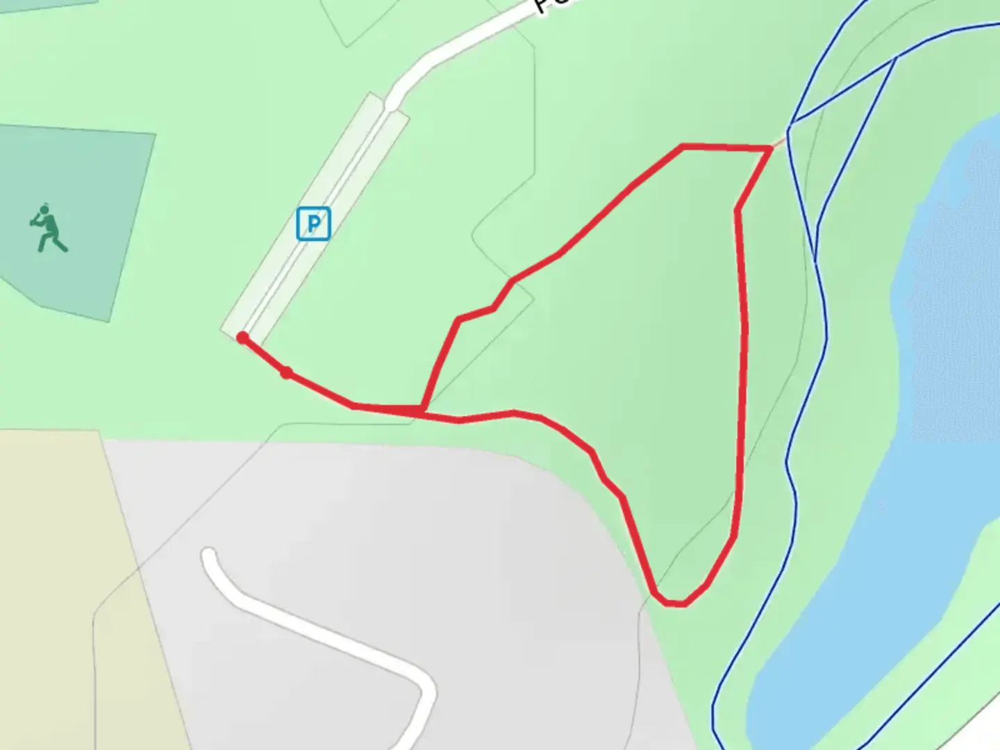 An image depicting the trail Petros Lake Park Drive Loop and its surrounding area.