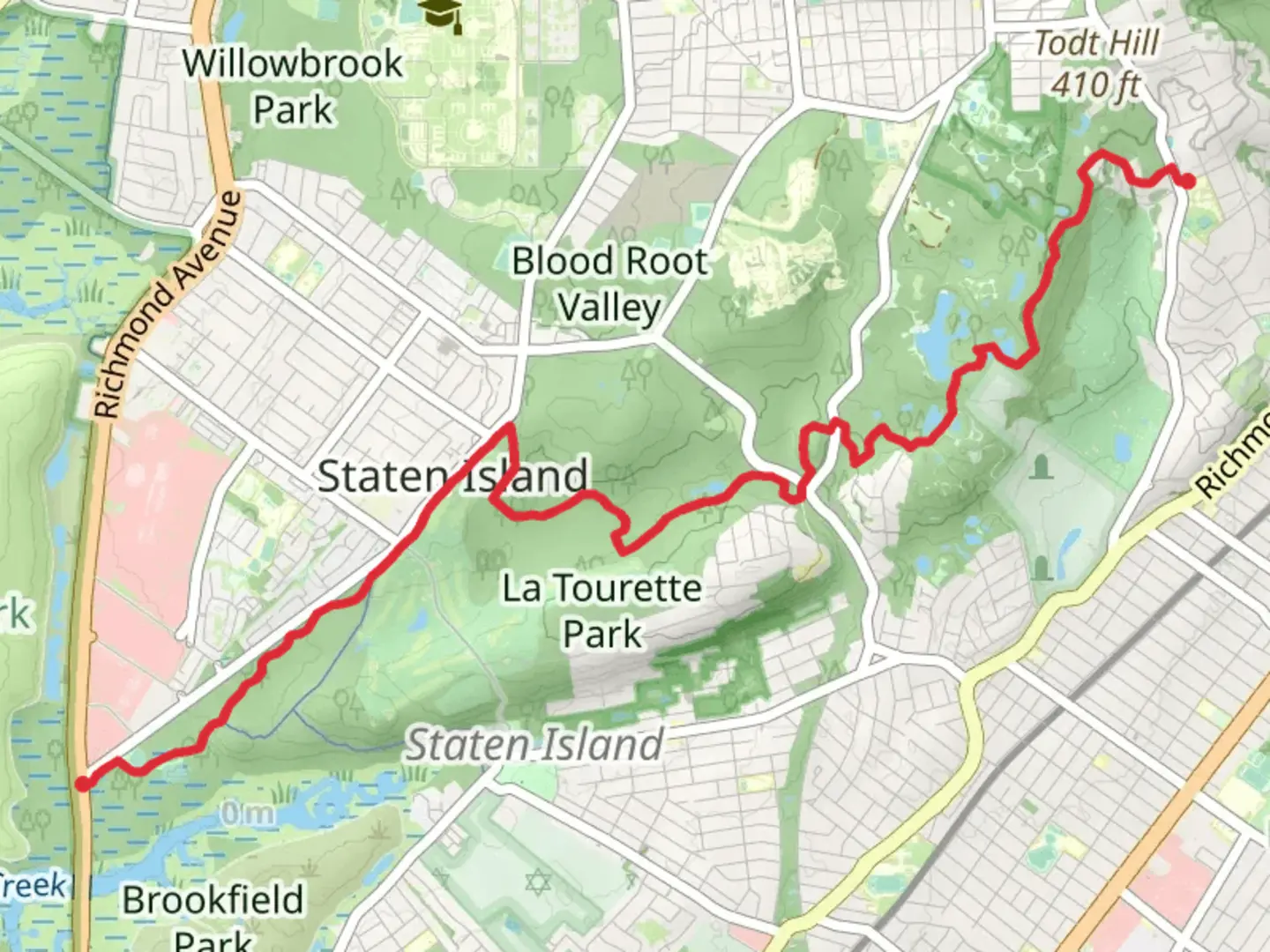 An image depicting the trail Geenbelt Yellow Trail - Richmond Avenue and its surrounding area.