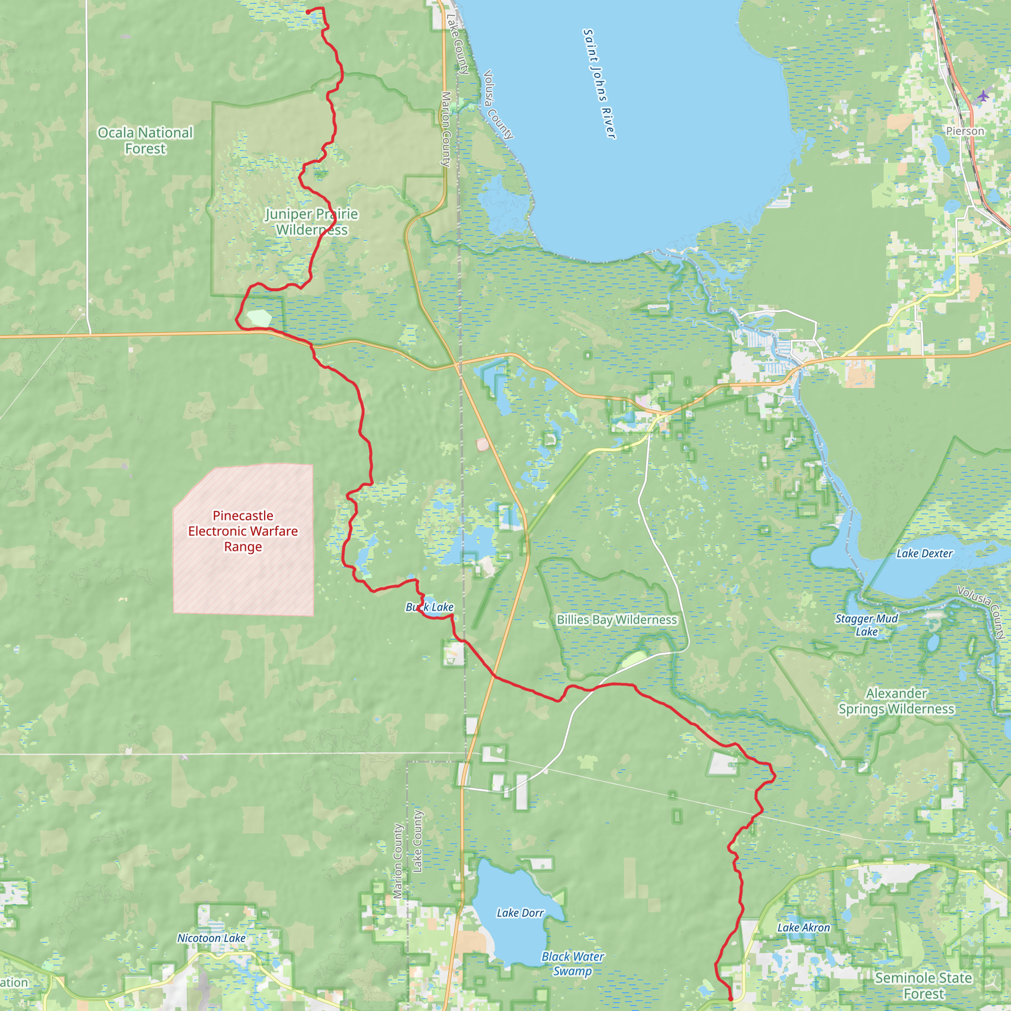 Florida National Scenic Trail - Ocala South mobile static map