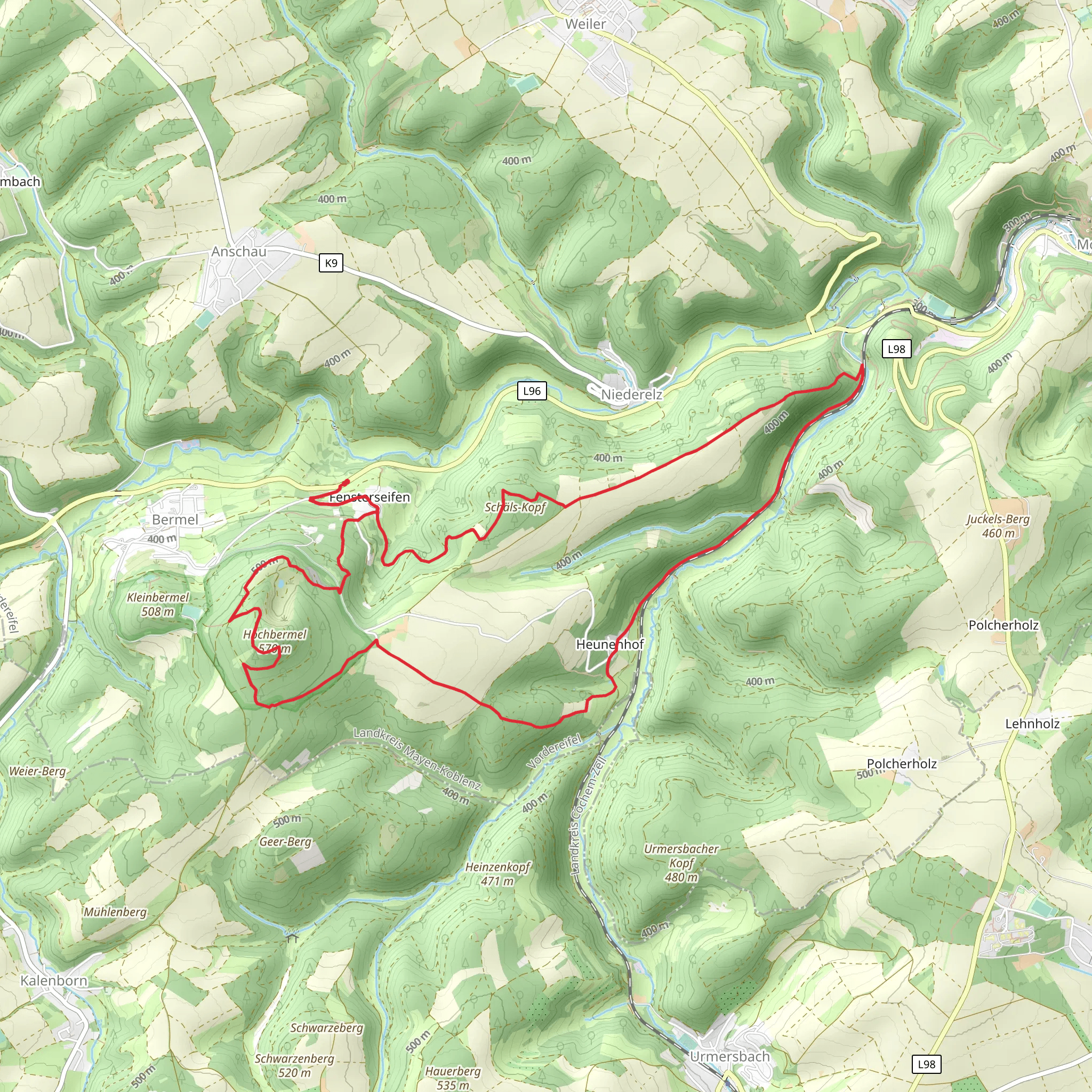 Hochbermeler and Eifel Camino Loop mobile static map
