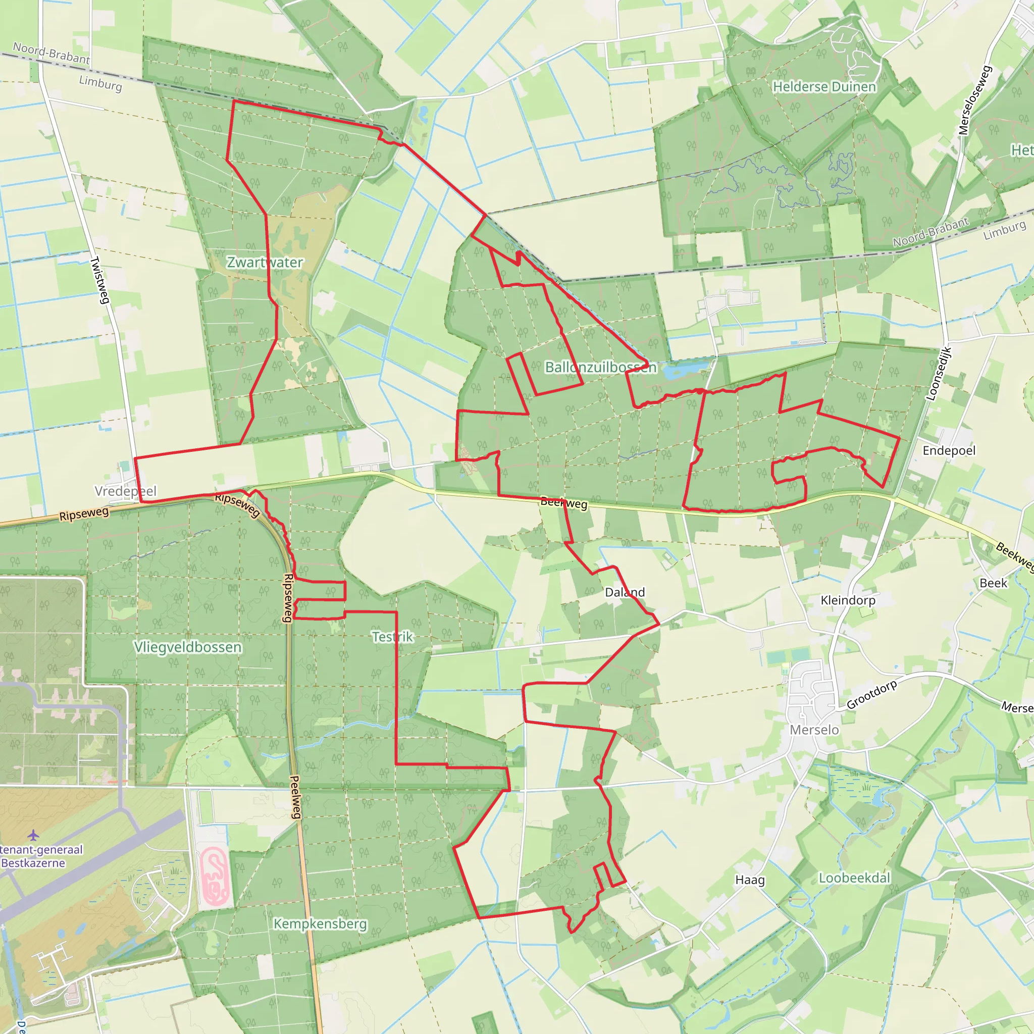 Laagheide, De Ballonzuil and De Kleeverenberg Loop mobile static map