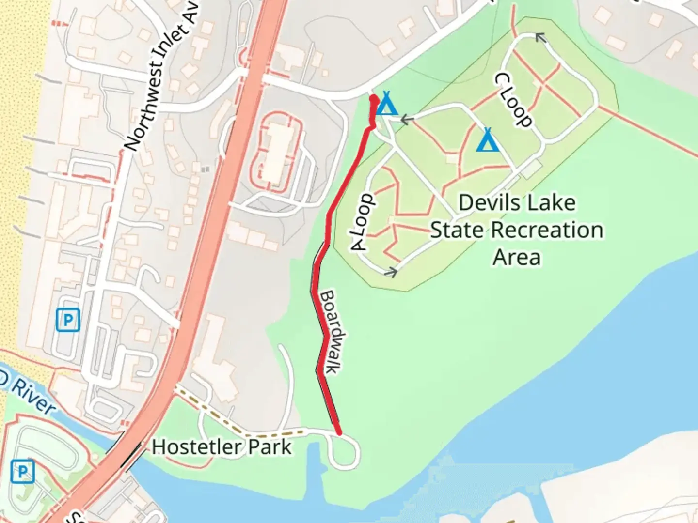 An image depicting the trail Boardwalk and its surrounding area.