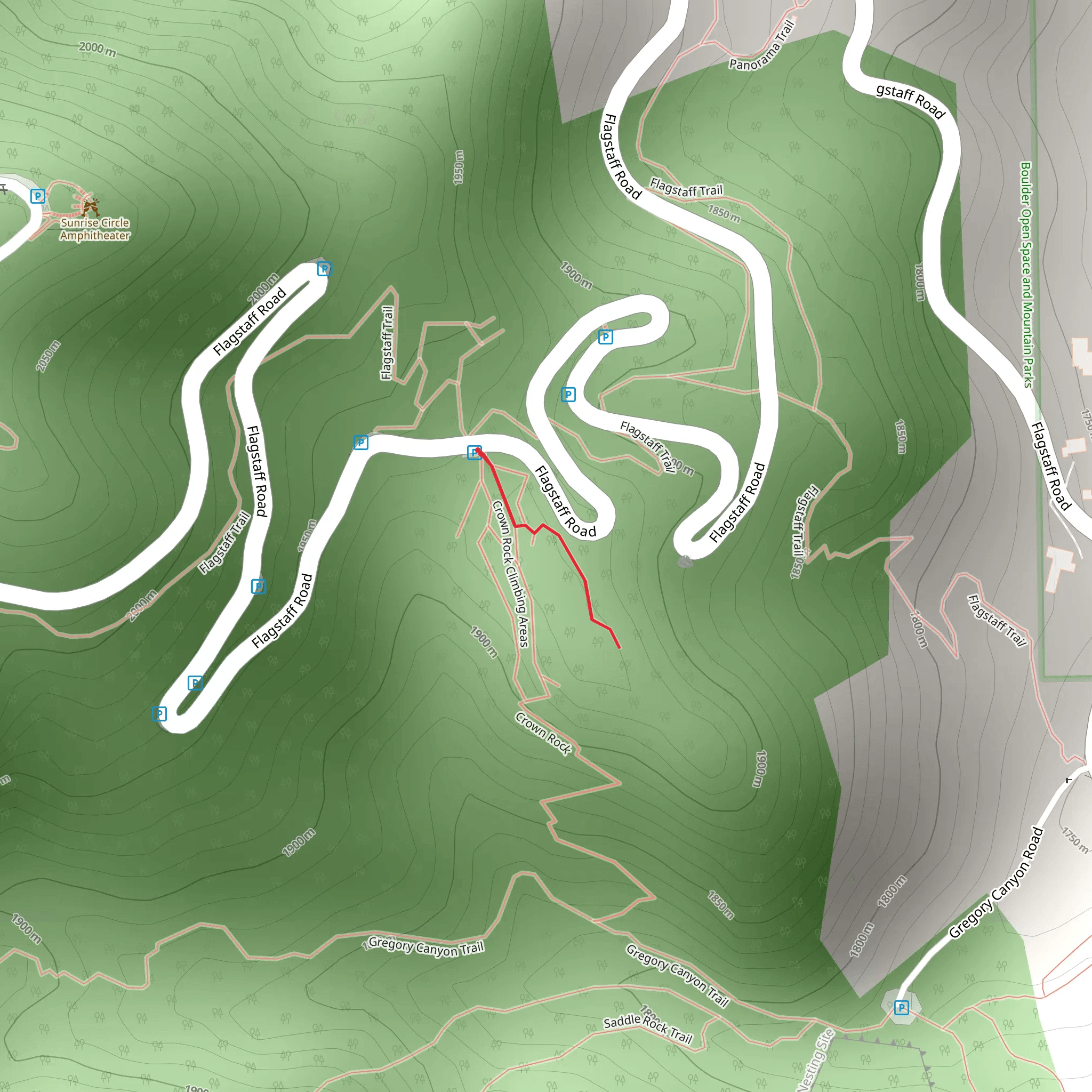 Crown Rock Climbing Areas mobile static map