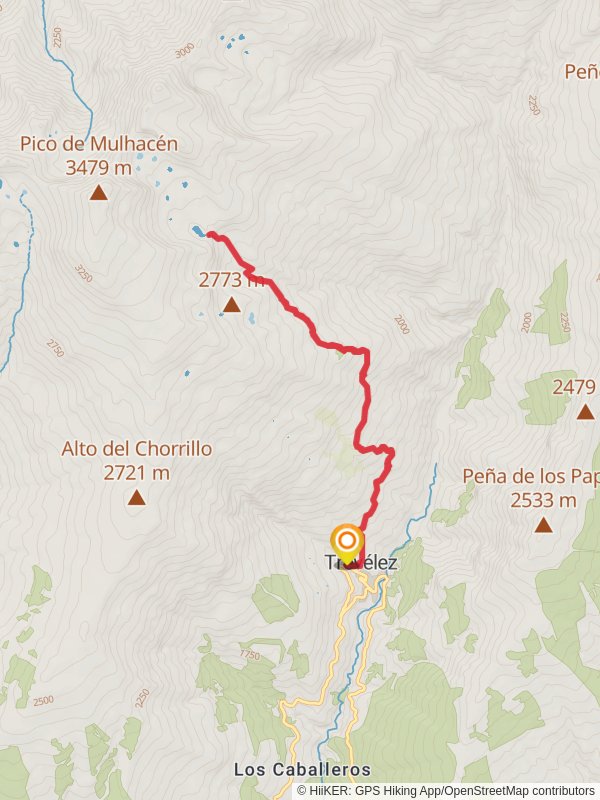 PR A 27 Trevélez - Siete Lagunas mobile static map