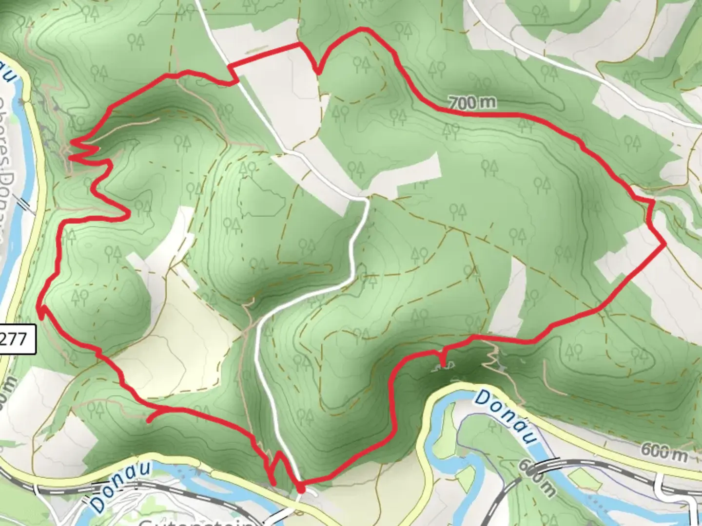 An image depicting the trail Teufelsloch, Rabenfelsen and Ruine Burgfelden Loop via Donau Zollernalb Weg and its surrounding area.