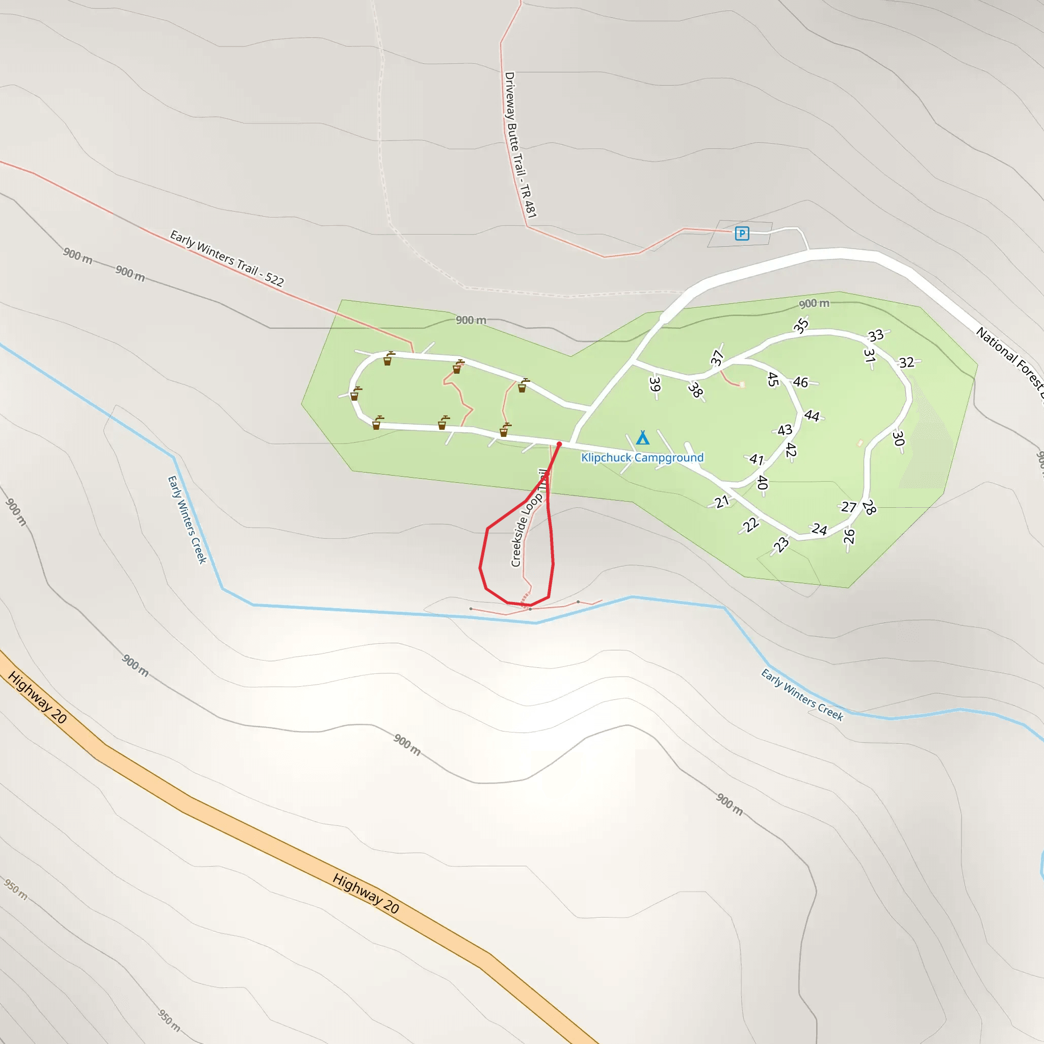 Klipchuck Trail mobile static map