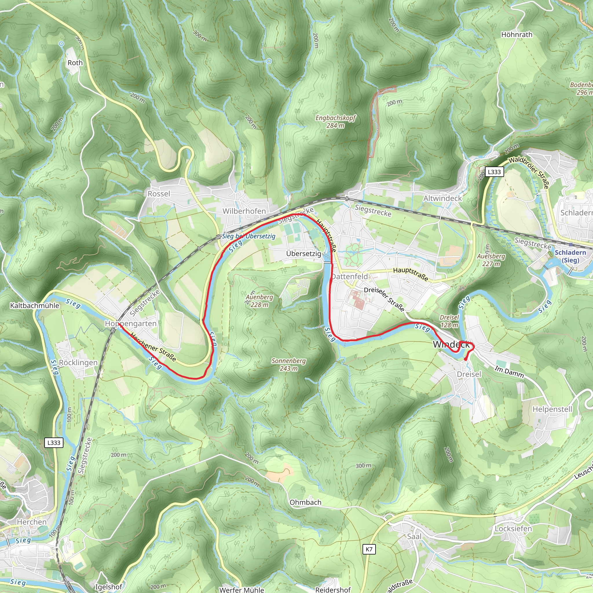 Sieg via Siegtal Radweg mobile static map